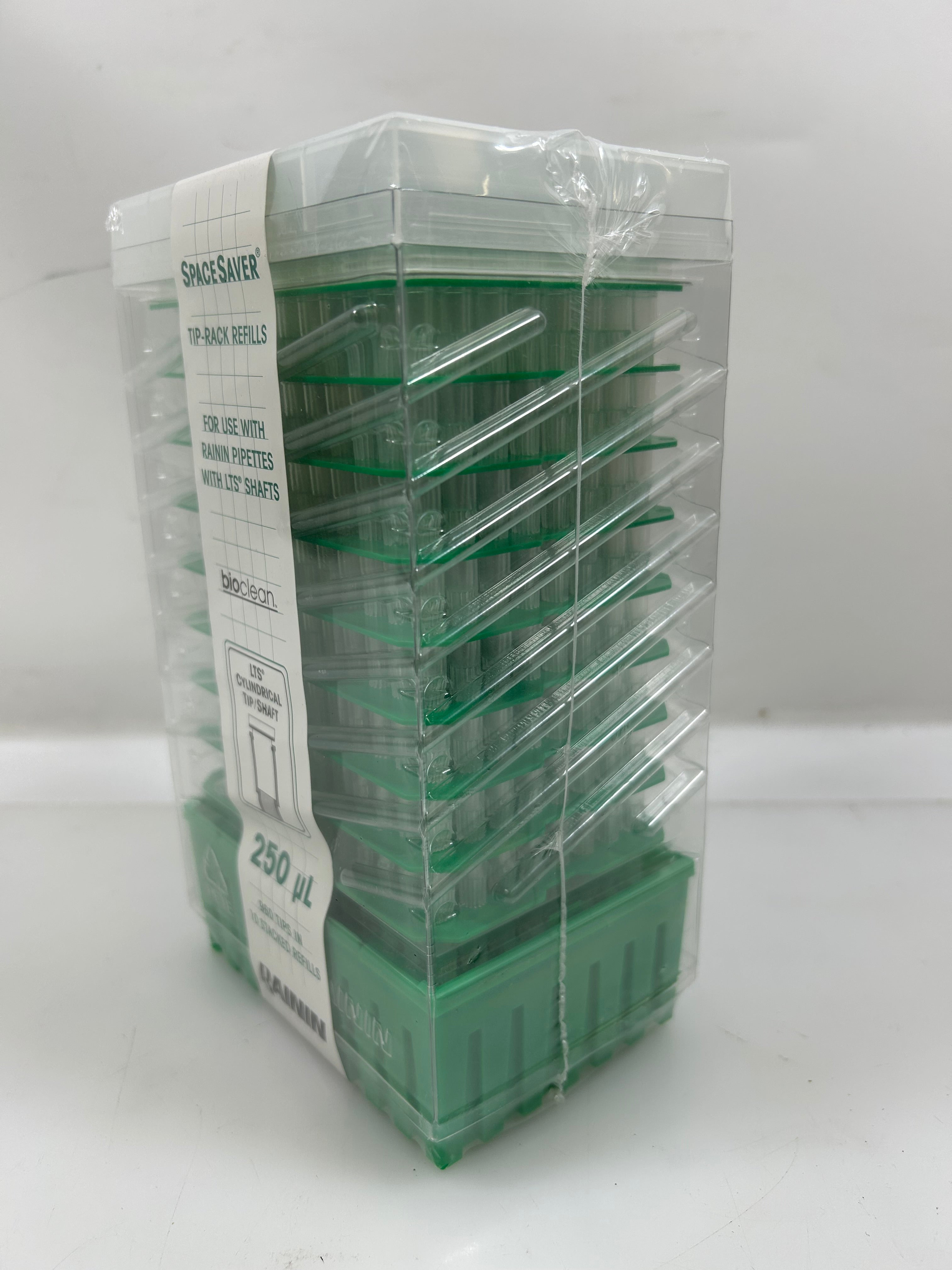 Rainin Green-Pak SpaceSaver 250µL Tip Rack Refills 960 Tips in 10 Refills