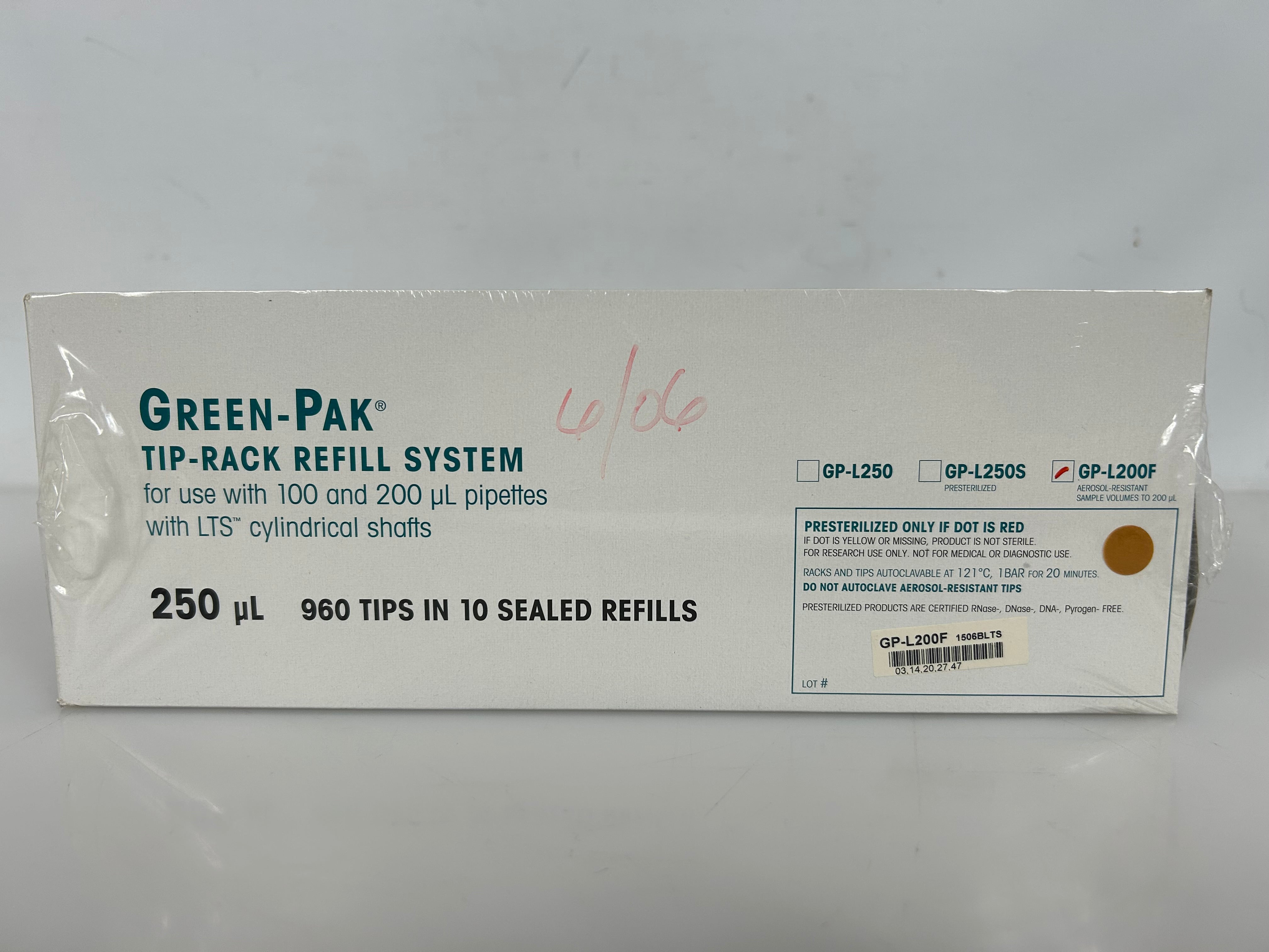 Rainin Tip Rack Refill System 100/200µ 960 Tips in 10 Sealed Refills