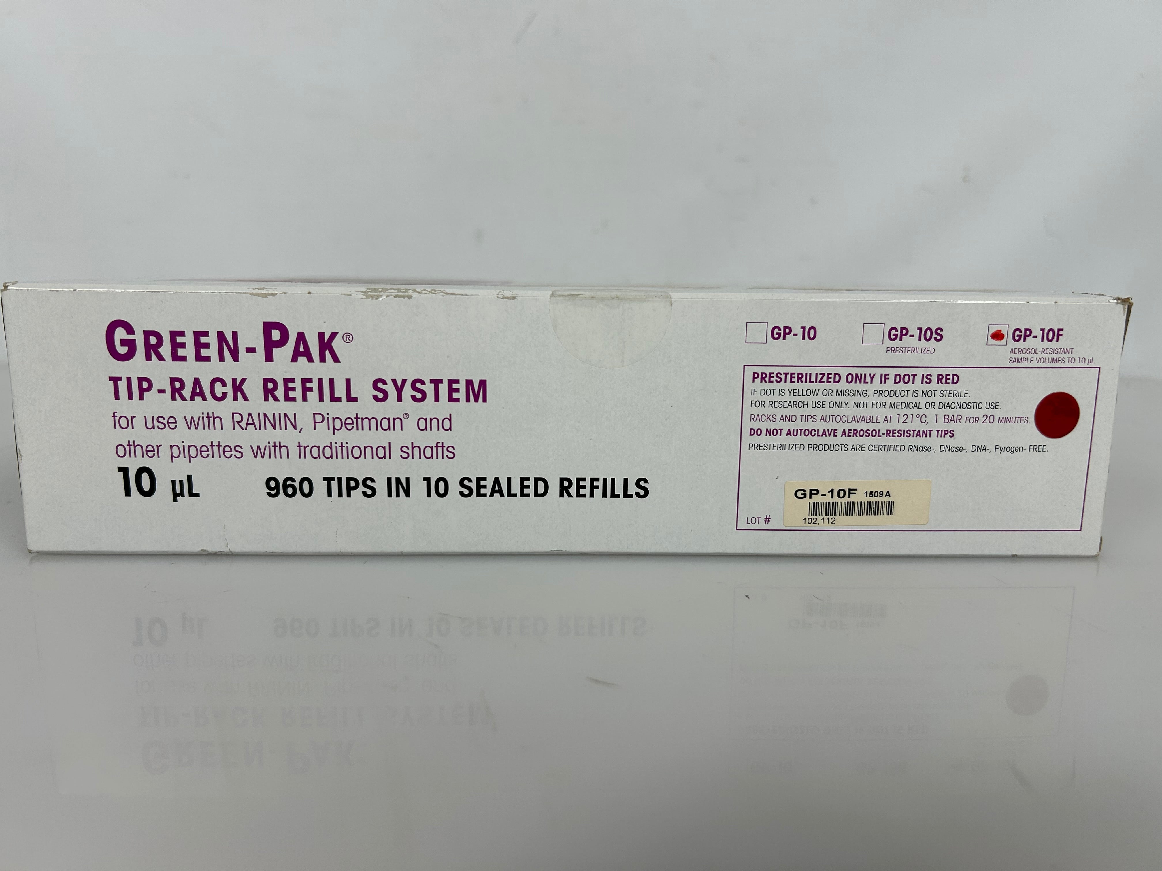 Rainin Tip Rack Refill System 10µ 960 Tips in 10 Sealed Refills