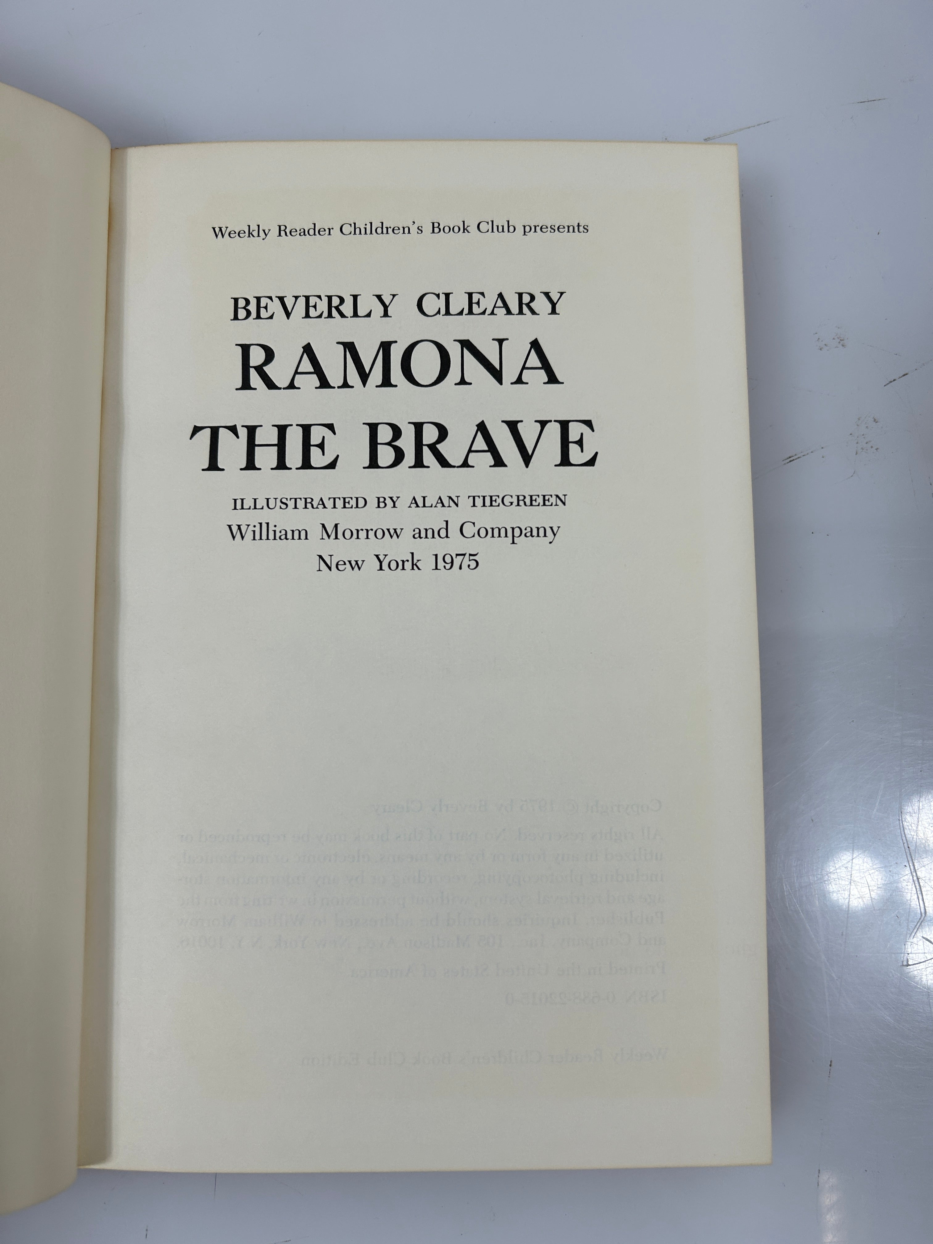 Ramona the Brave by Beverly Cleary/Alan Tiegreen Weekly Reader BCE 1975 *Good*HC