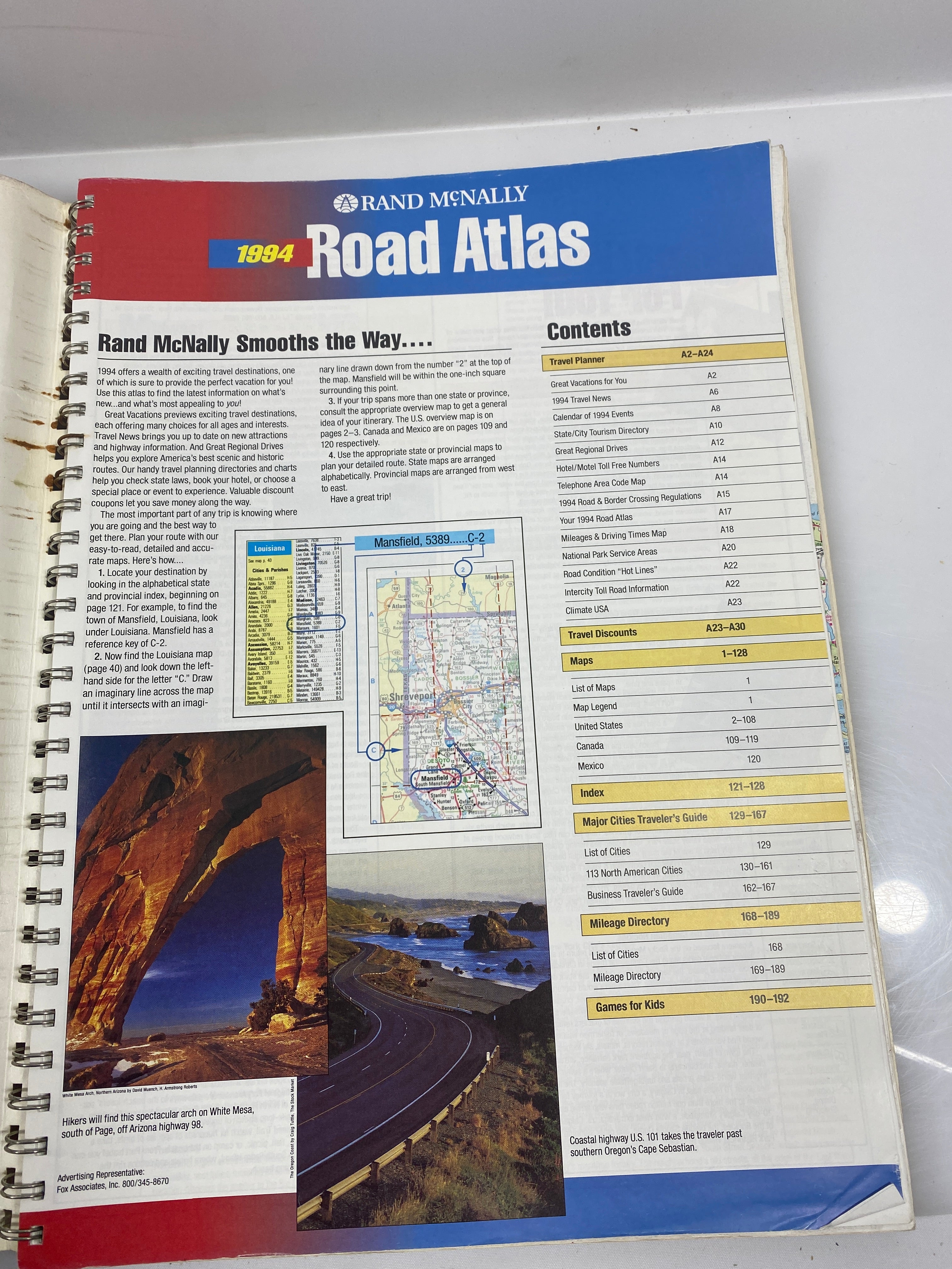 Rand McNally Travel Atlas US Canada Mexico 1994
