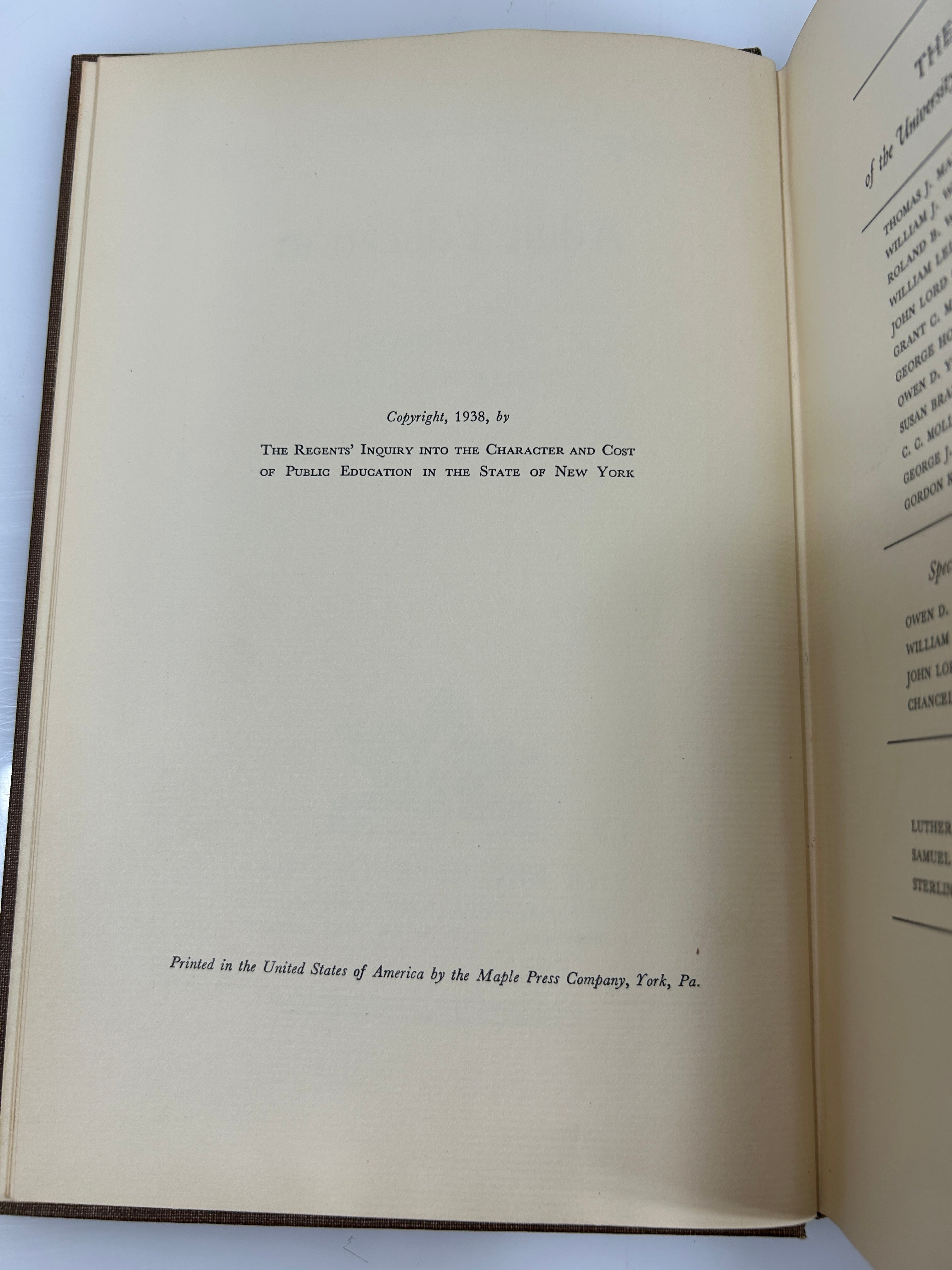 Rare 10 Volume Set 1938 Report of the NY Board of Regents Inquiry Vintage HC