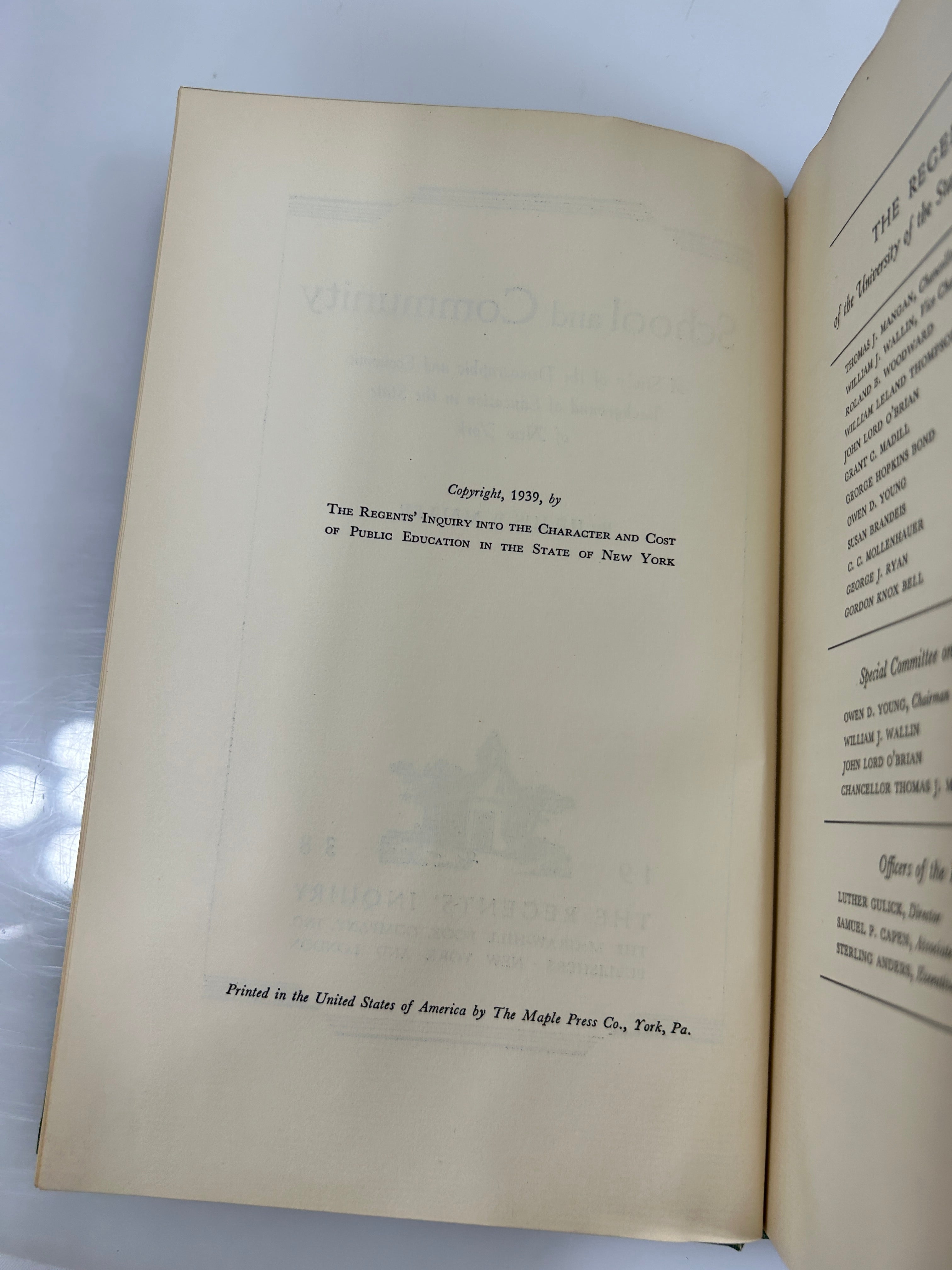 Rare 10 Volume Set 1938 Report of the NY Board of Regents Inquiry Vintage HC