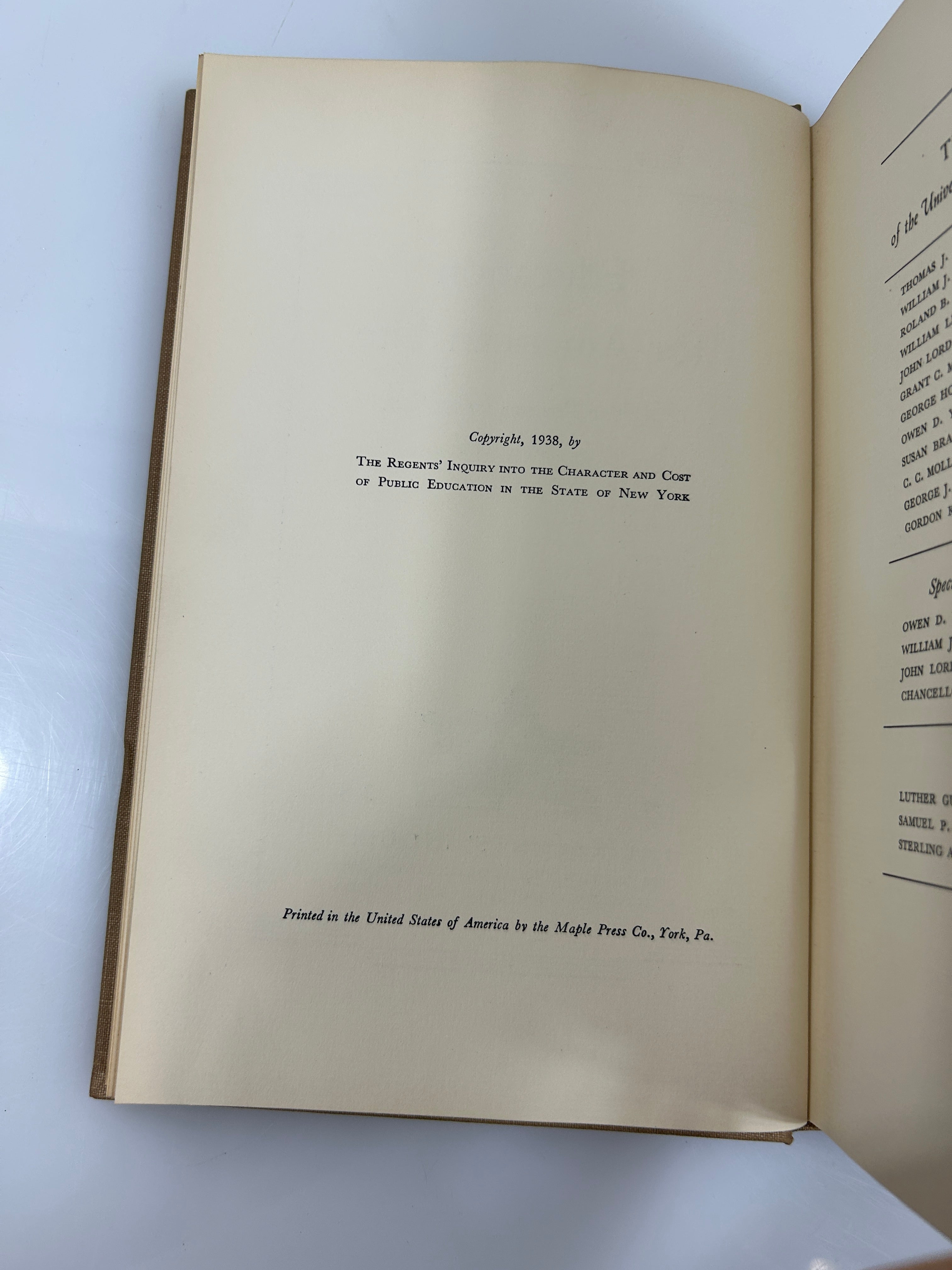 Rare 10 Volume Set 1938 Report of the NY Board of Regents Inquiry Vintage HC