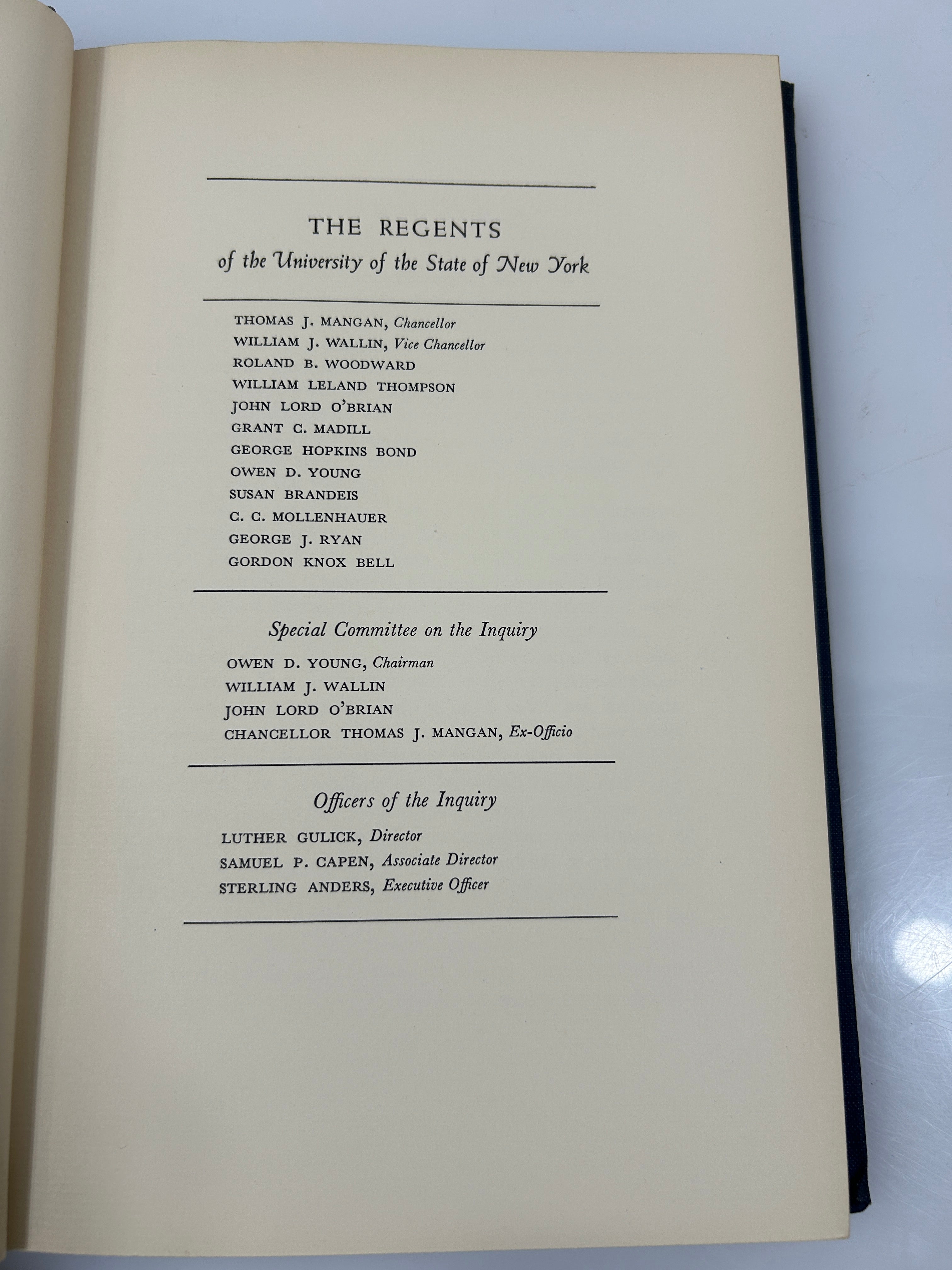 Rare 10 Volume Set 1938 Report of the NY Board of Regents Inquiry Vintage HC