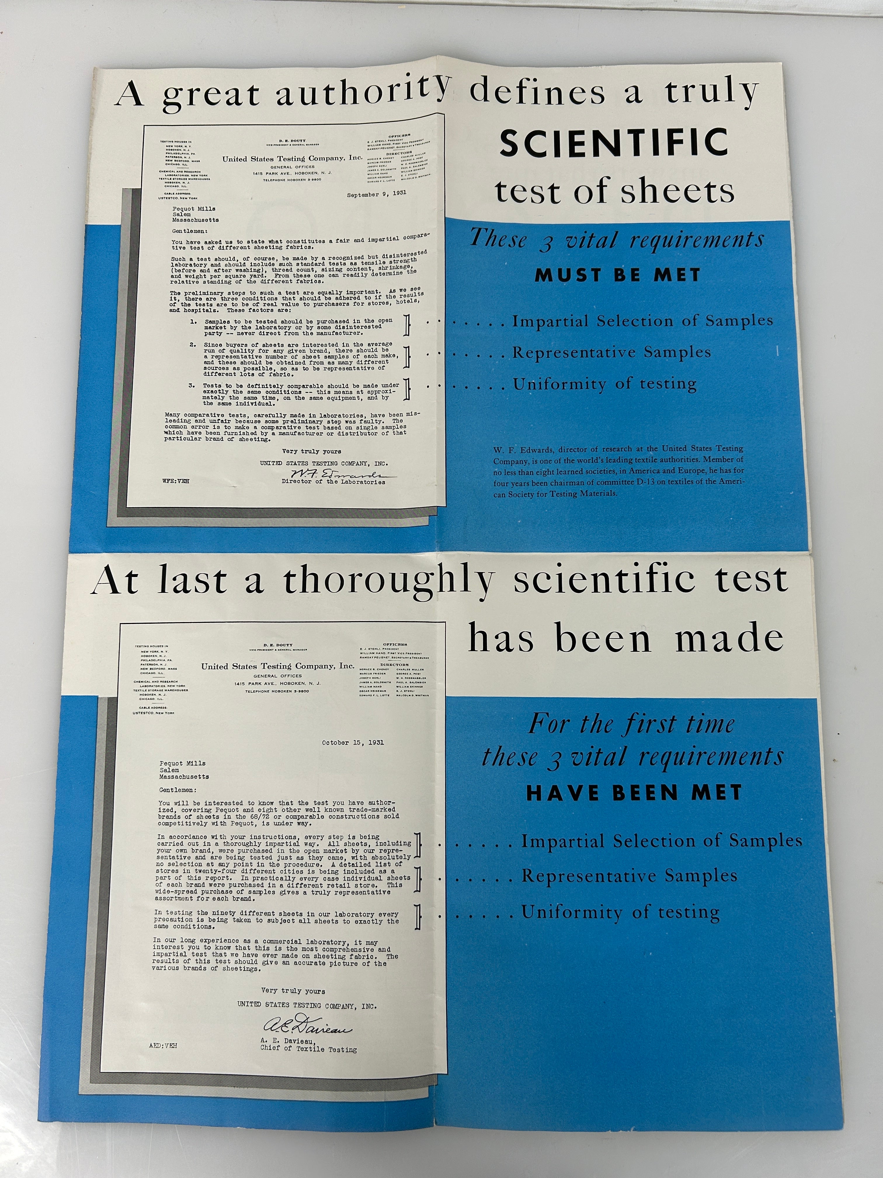 Rare Pequot Mills Lot: Sheet samples/Textbook w/Bedmaking/Mill Tour/Facts Posters