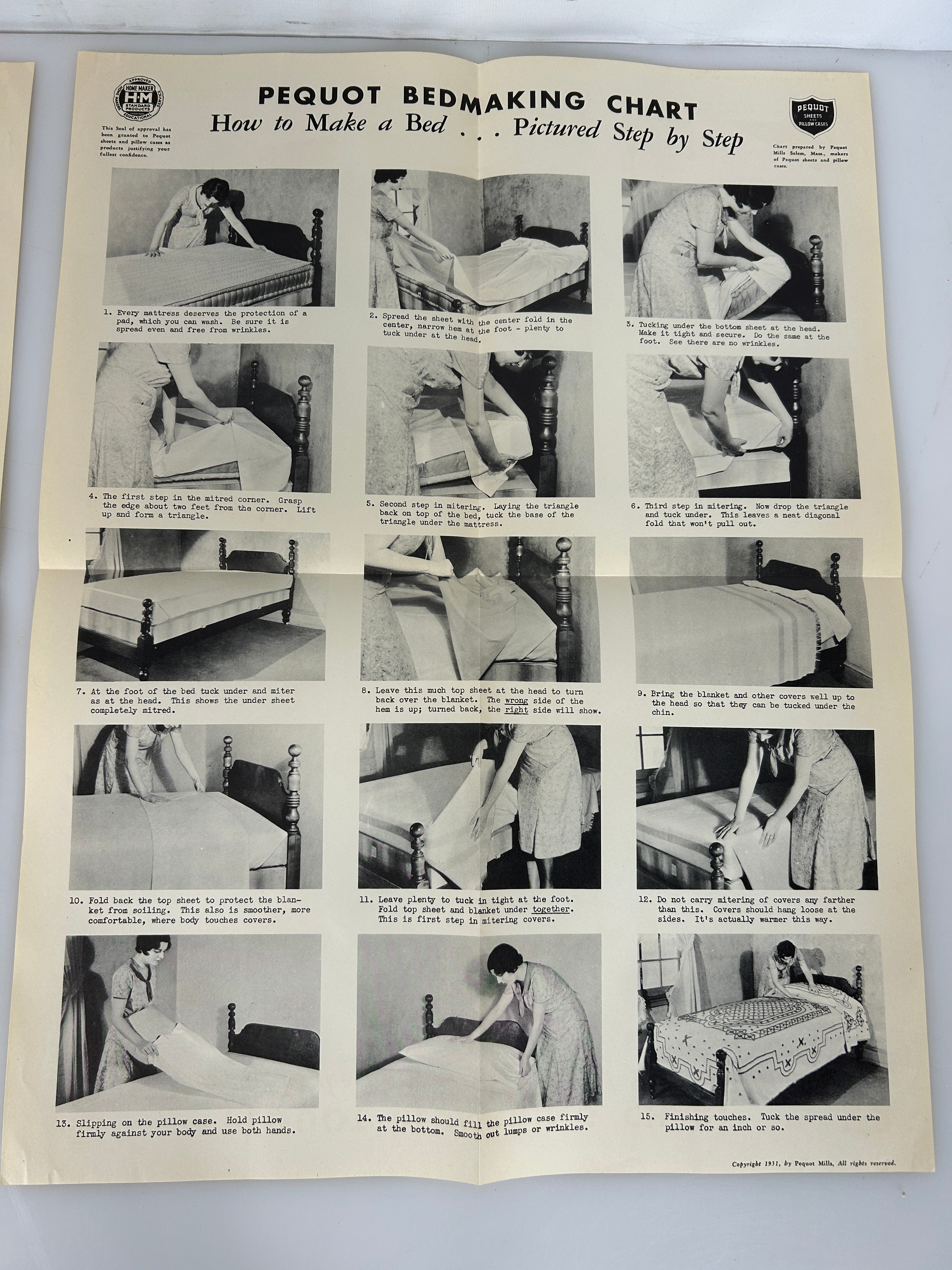 Rare Pequot Mills Lot: Sheet samples/Textbook w/Bedmaking/Mill Tour/Facts Posters