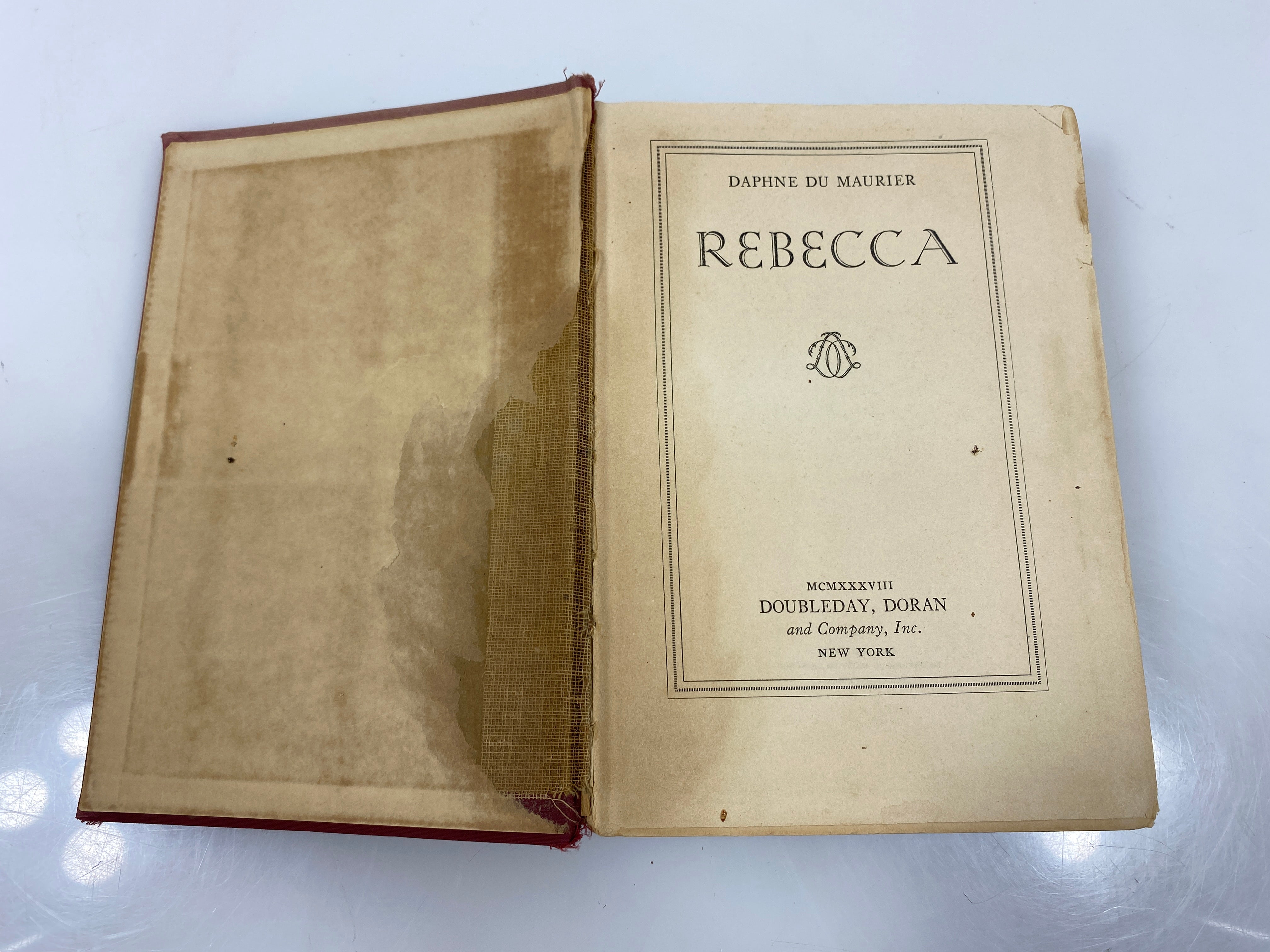 Rebecca by Daphne Du Maurier Doubleday, Doran and Co. 1938 HC