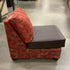 Red Armless Upholstered and Leather Chair