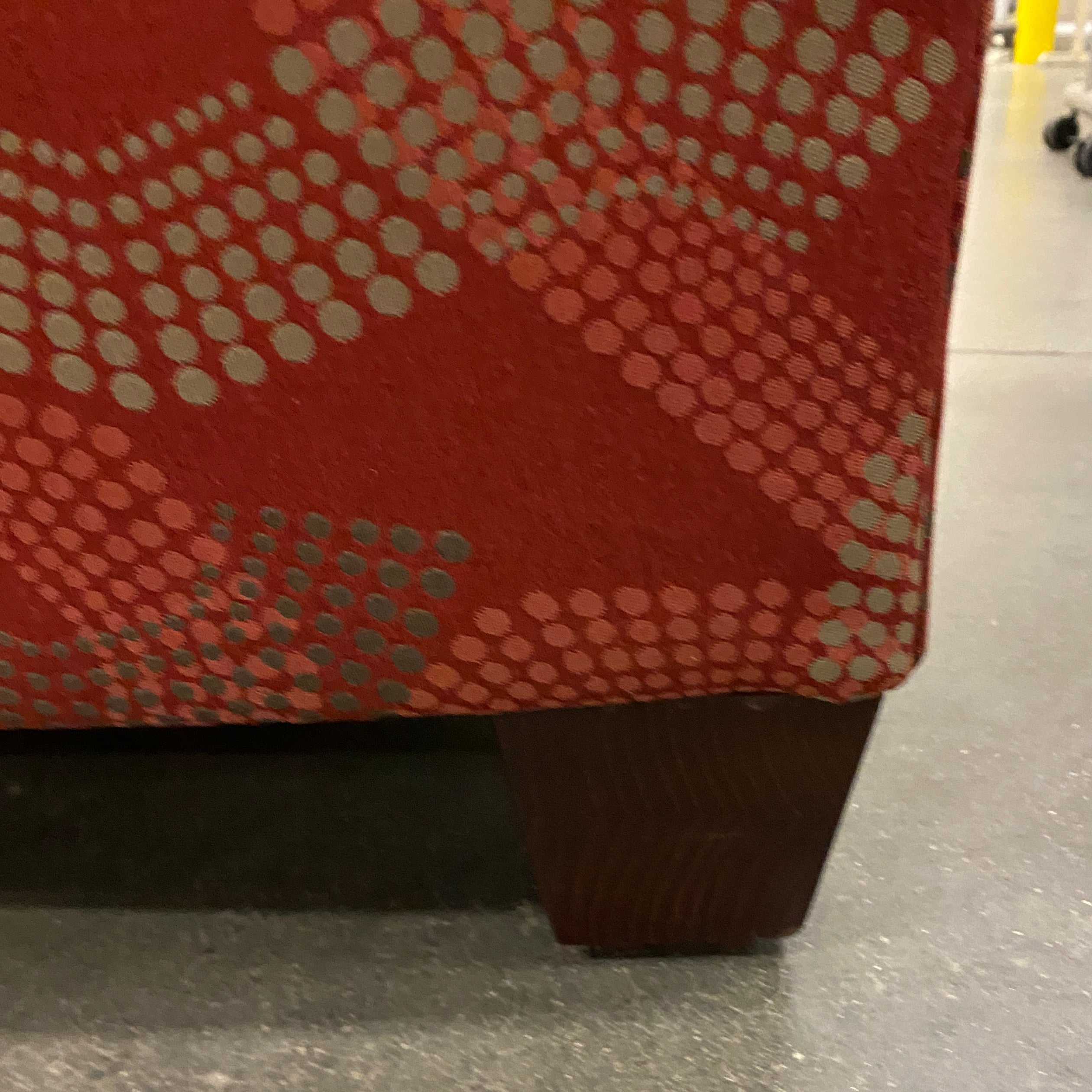 Red Armless Upholstered and Leather Chair