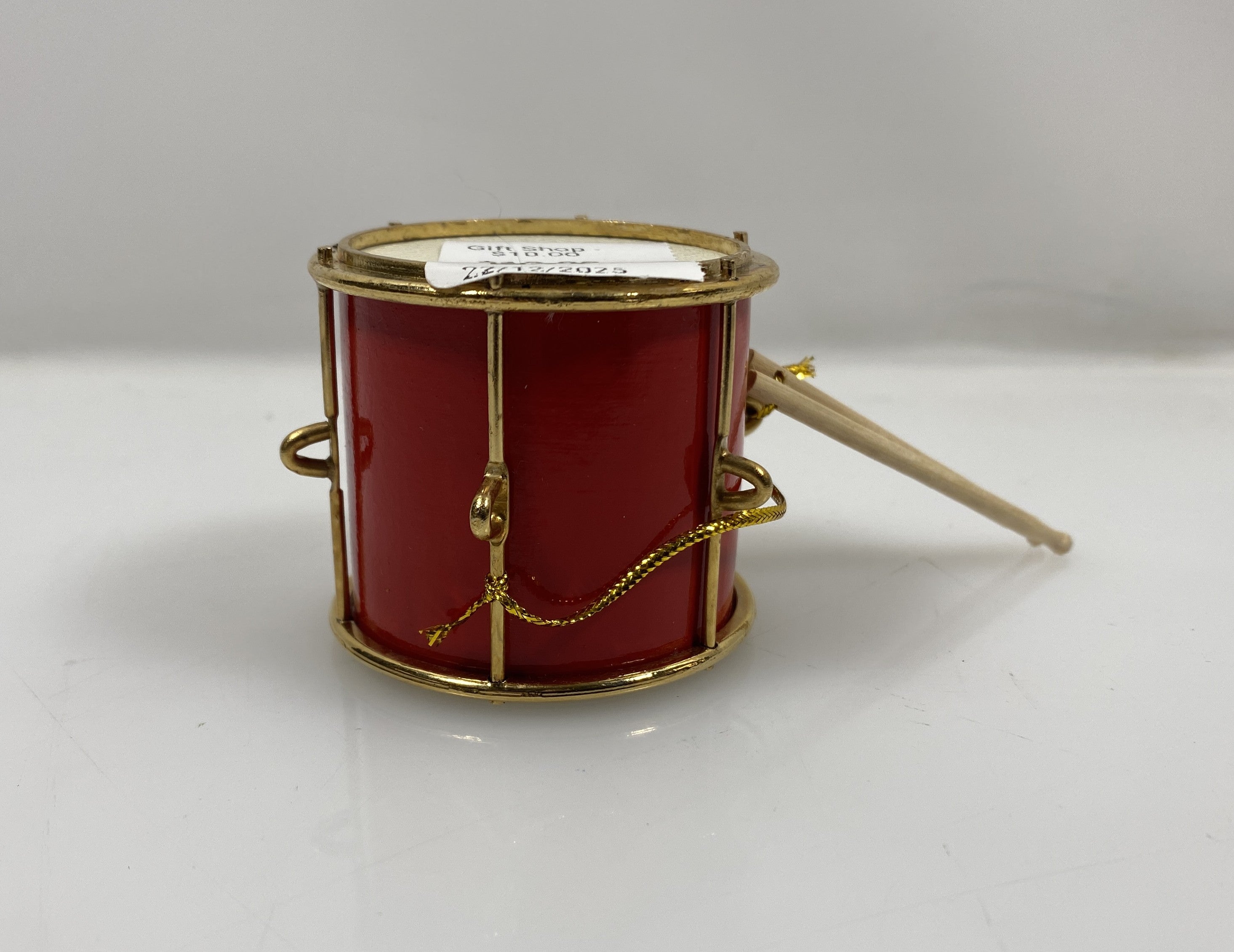 Red Snare Drum With Drumsticks Ornament