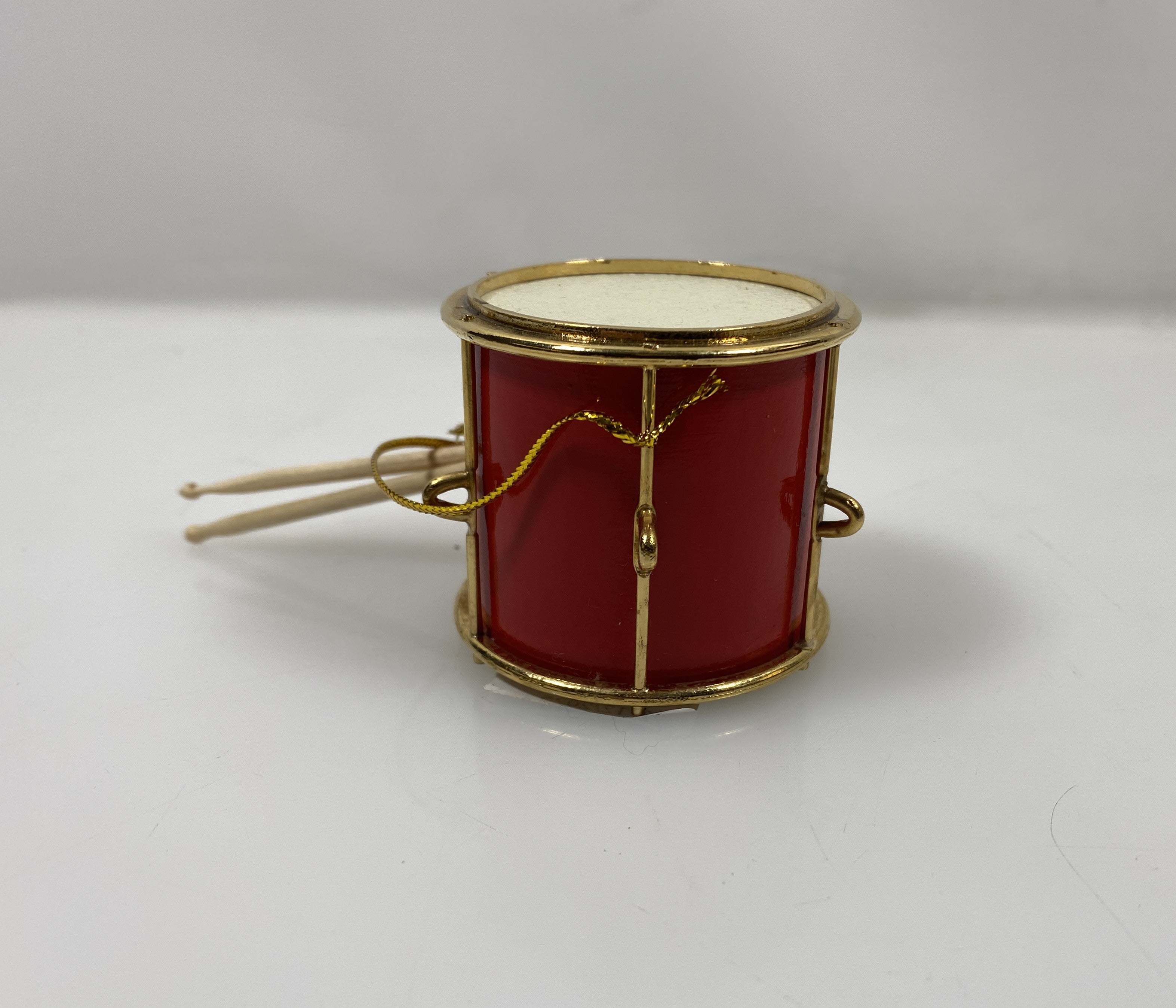 Red Snare Drum With Drumsticks Ornament