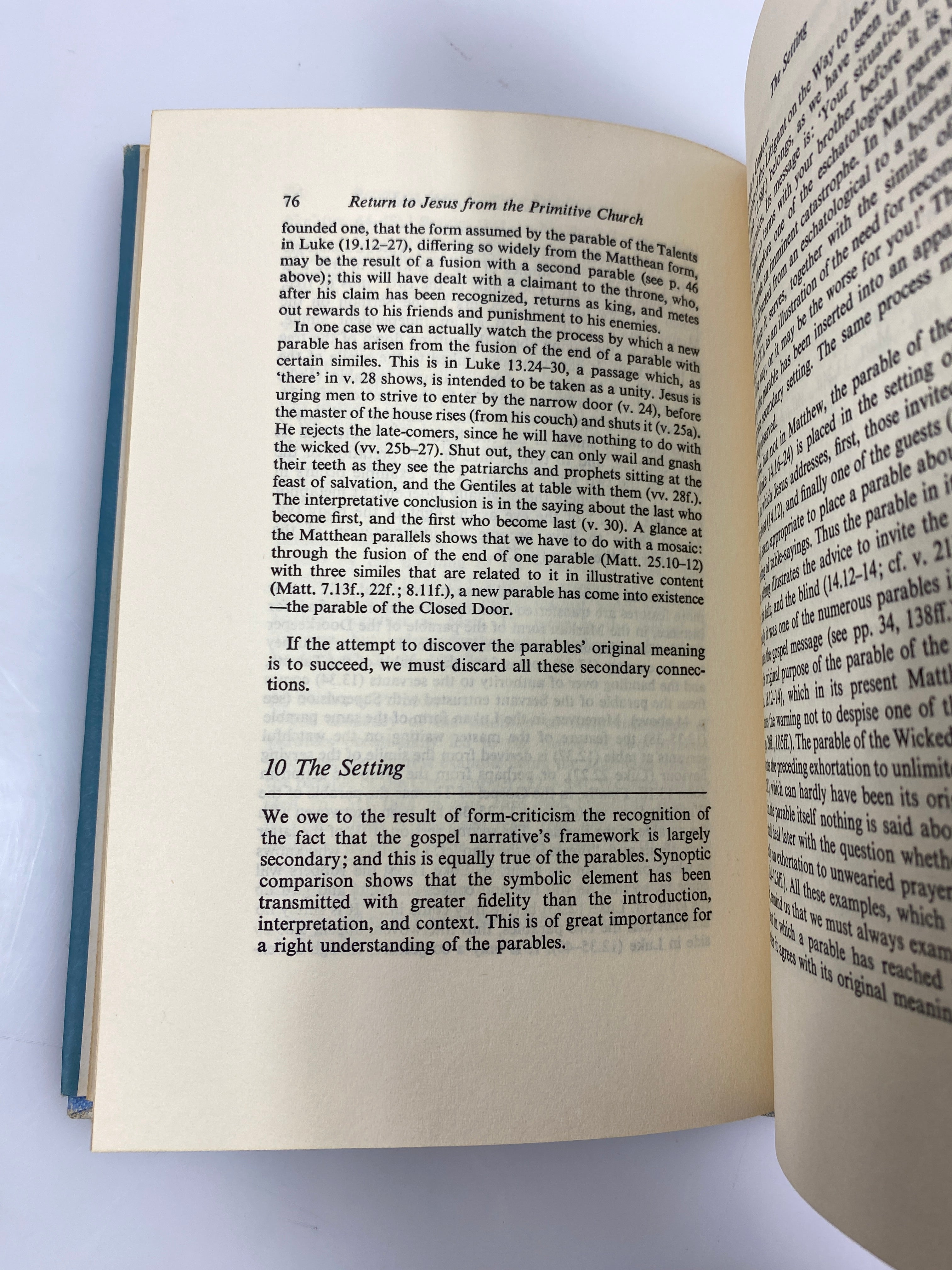 Rediscovering the Parables by Jeremias 1966 HCDJ