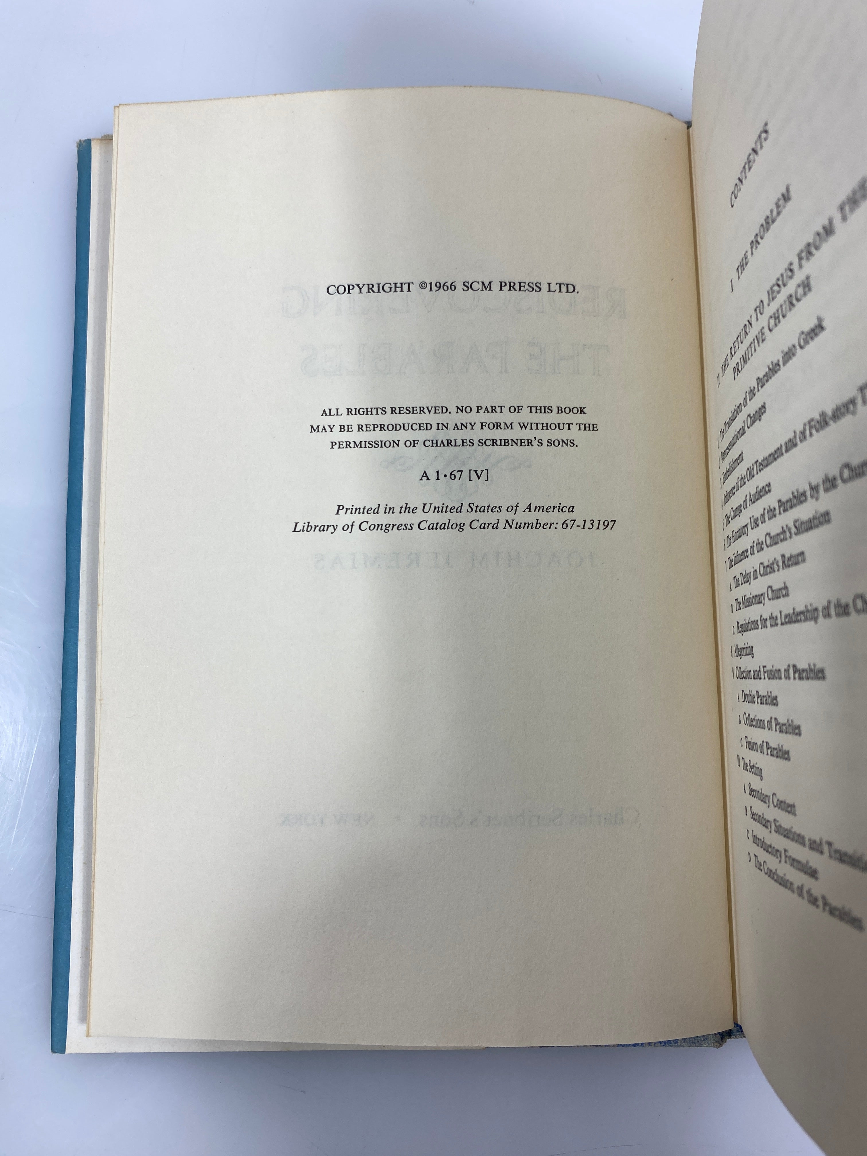 Rediscovering the Parables by Jeremias 1966 HCDJ