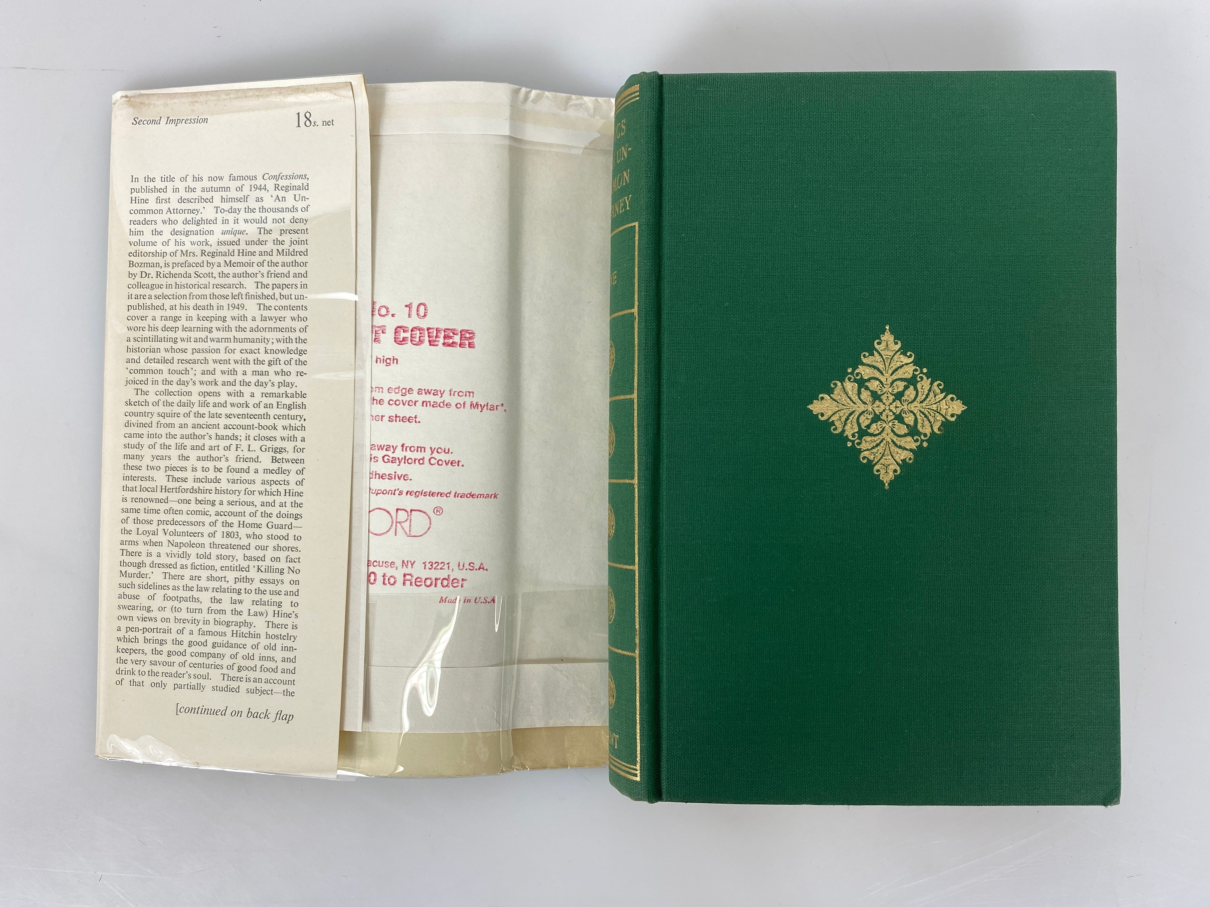 Relics of an Un-Common Attorney Reginald Hine 1952 Reprint HC DJ