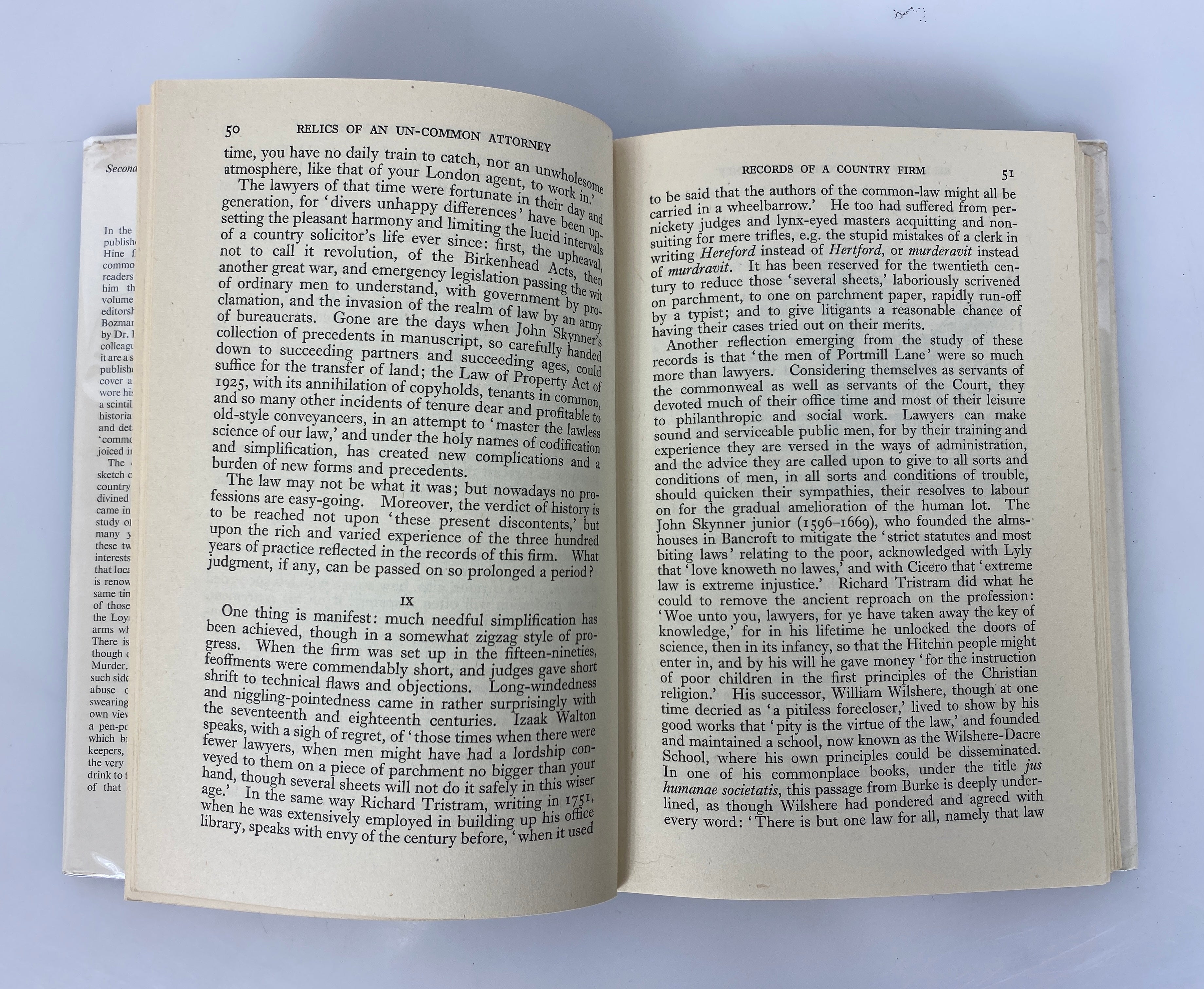 Relics of an Un-Common Attorney Reginald Hine 1952 Reprint HC DJ