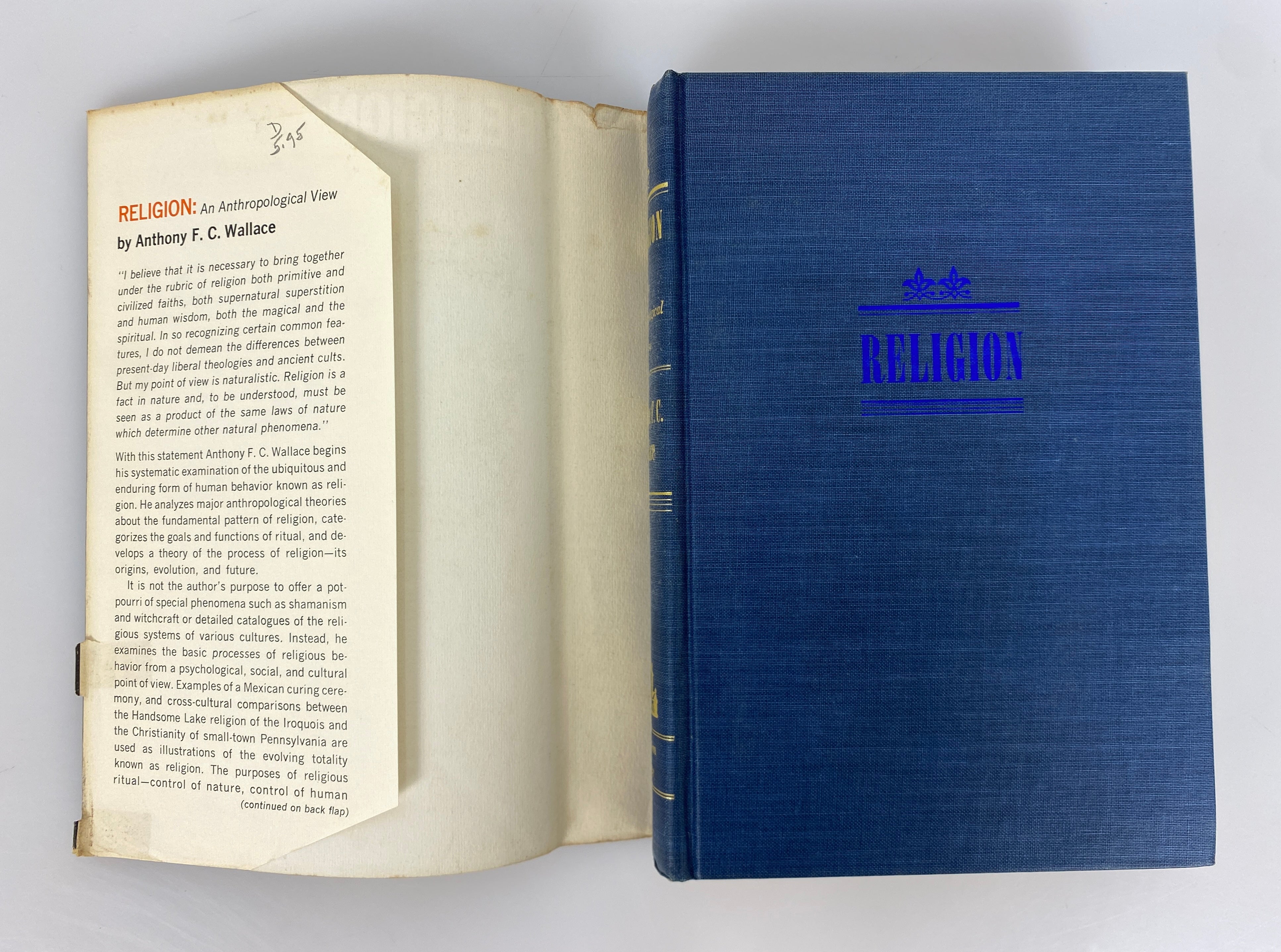 Religion An Anthropological View by Wallace 1966 First Printing HC DJ