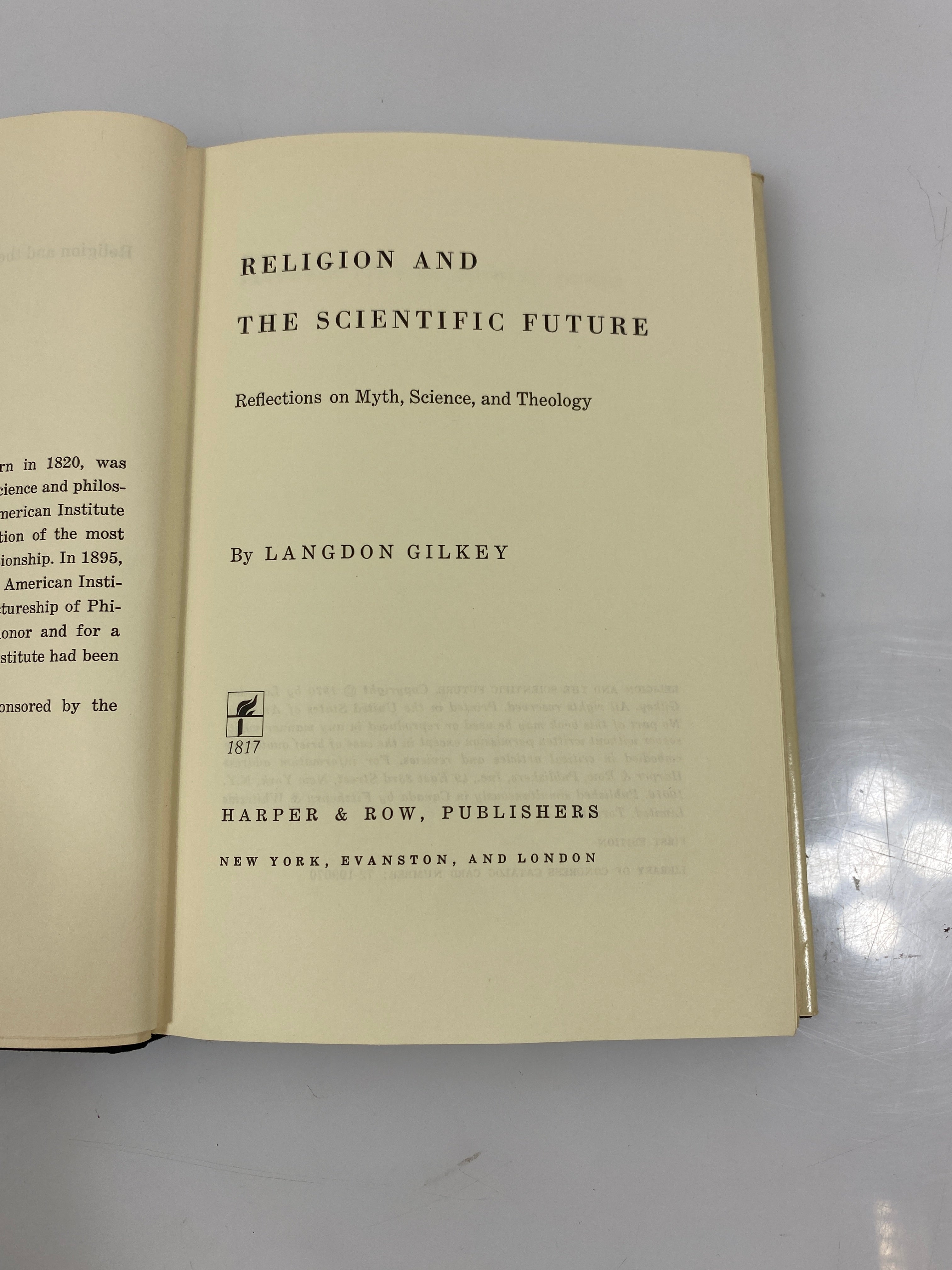 Religion and the Scientific Future by Langdon Gilkey 1970 HCDJ