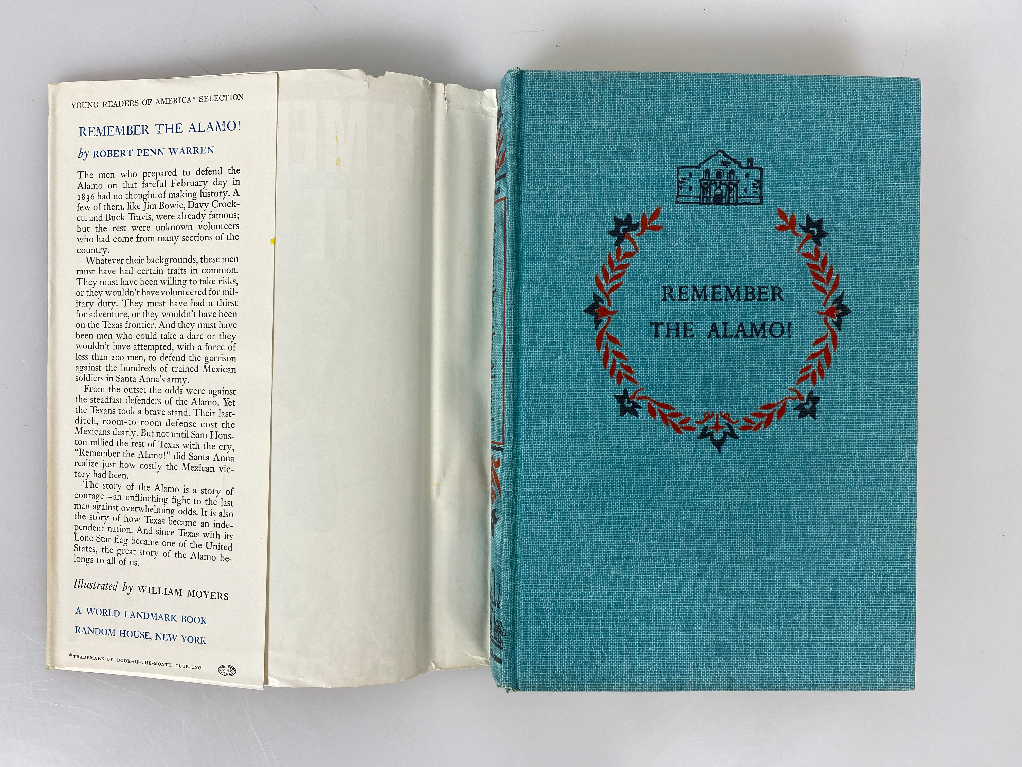 Remember the Alamo! Robert Penn Warren Random House 1958 HCDJ