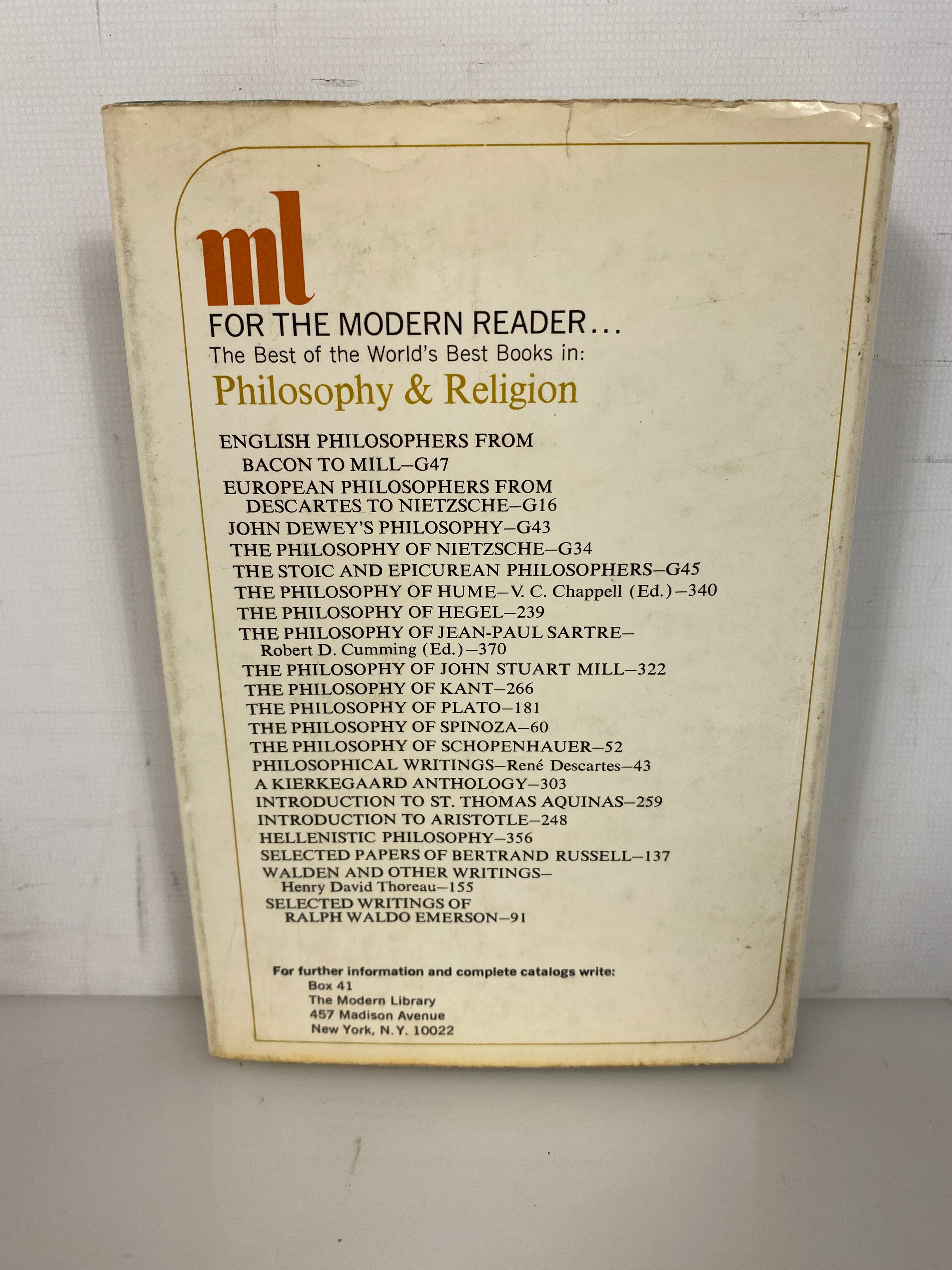 Renaissance Philosophy Vol 1 The Italian Philosophers Modern Library 1967 HCDJ