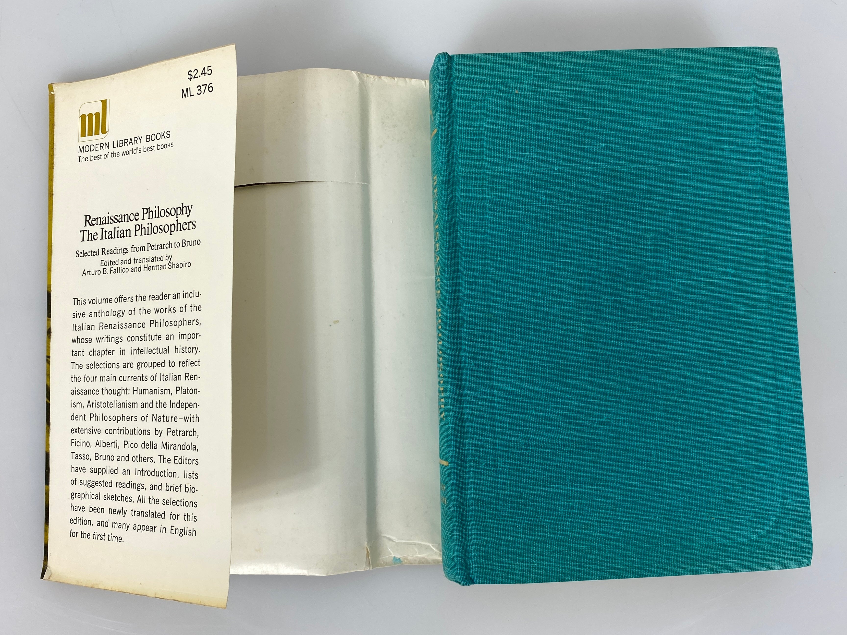 Renaissance Philosophy Vol 1 The Italian Philosophers Modern Library 1967 HCDJ