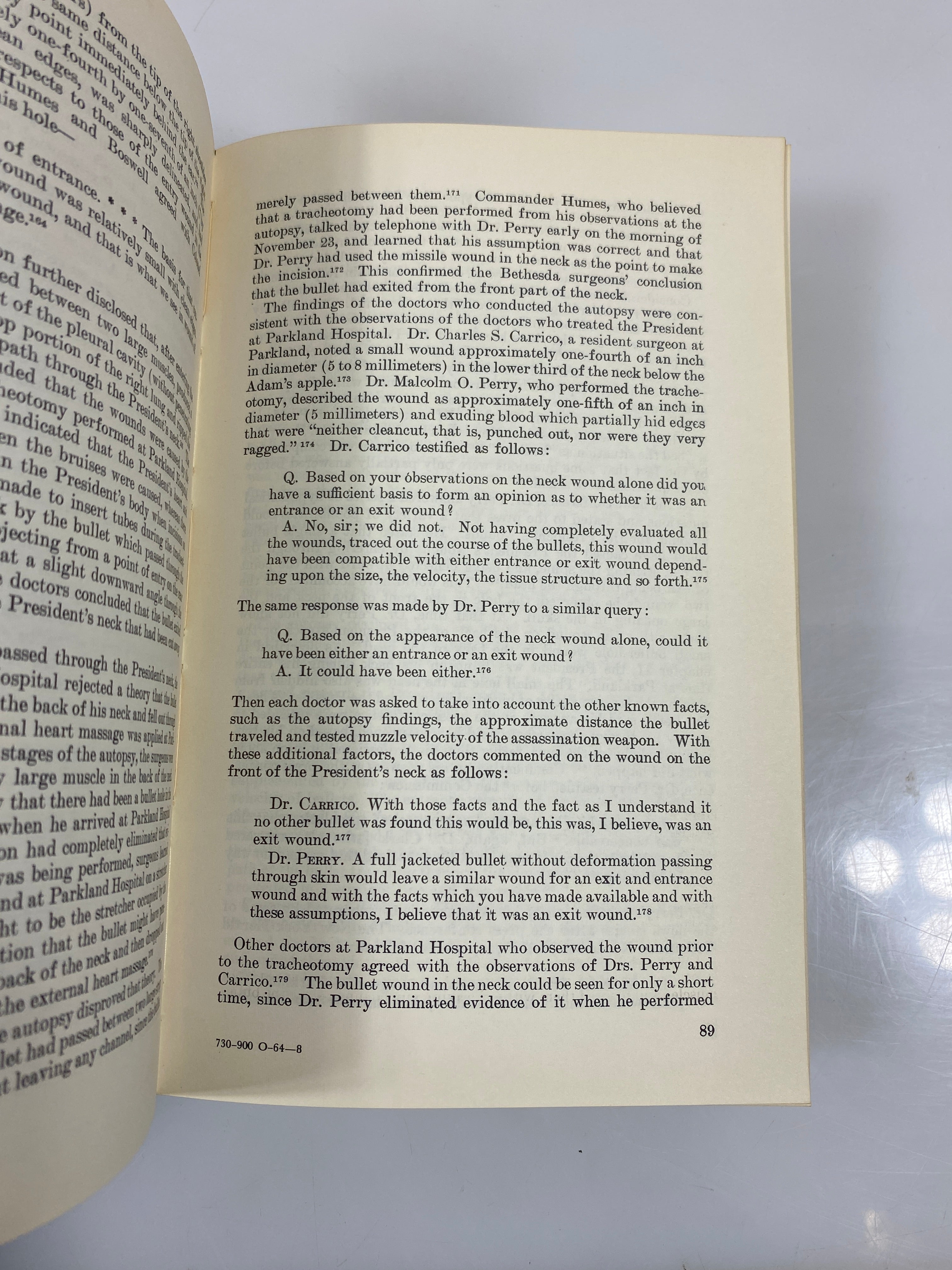 Report of the President's Commission on the Assassination of President JFK 64 SC