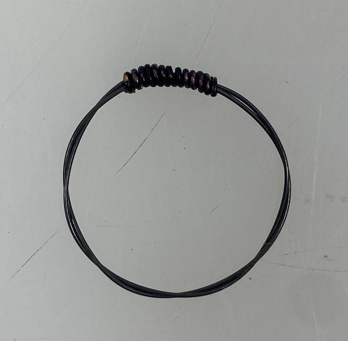 Restrung Black and Grey Wire Ring
