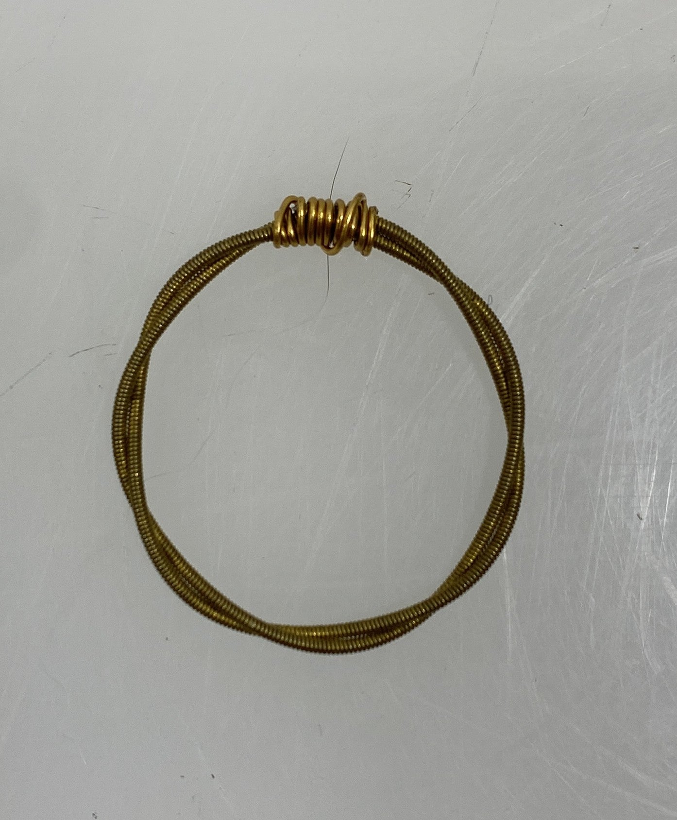Restrung Brass and Metallic Gold Wire Ring
