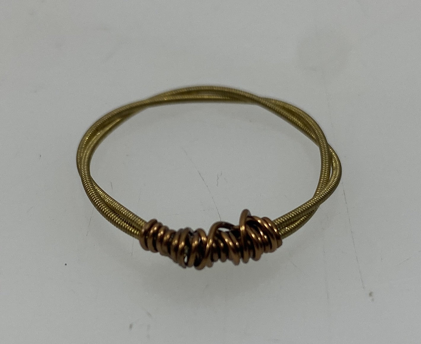 Restrung Bronze and Brass Spring Wire Ring