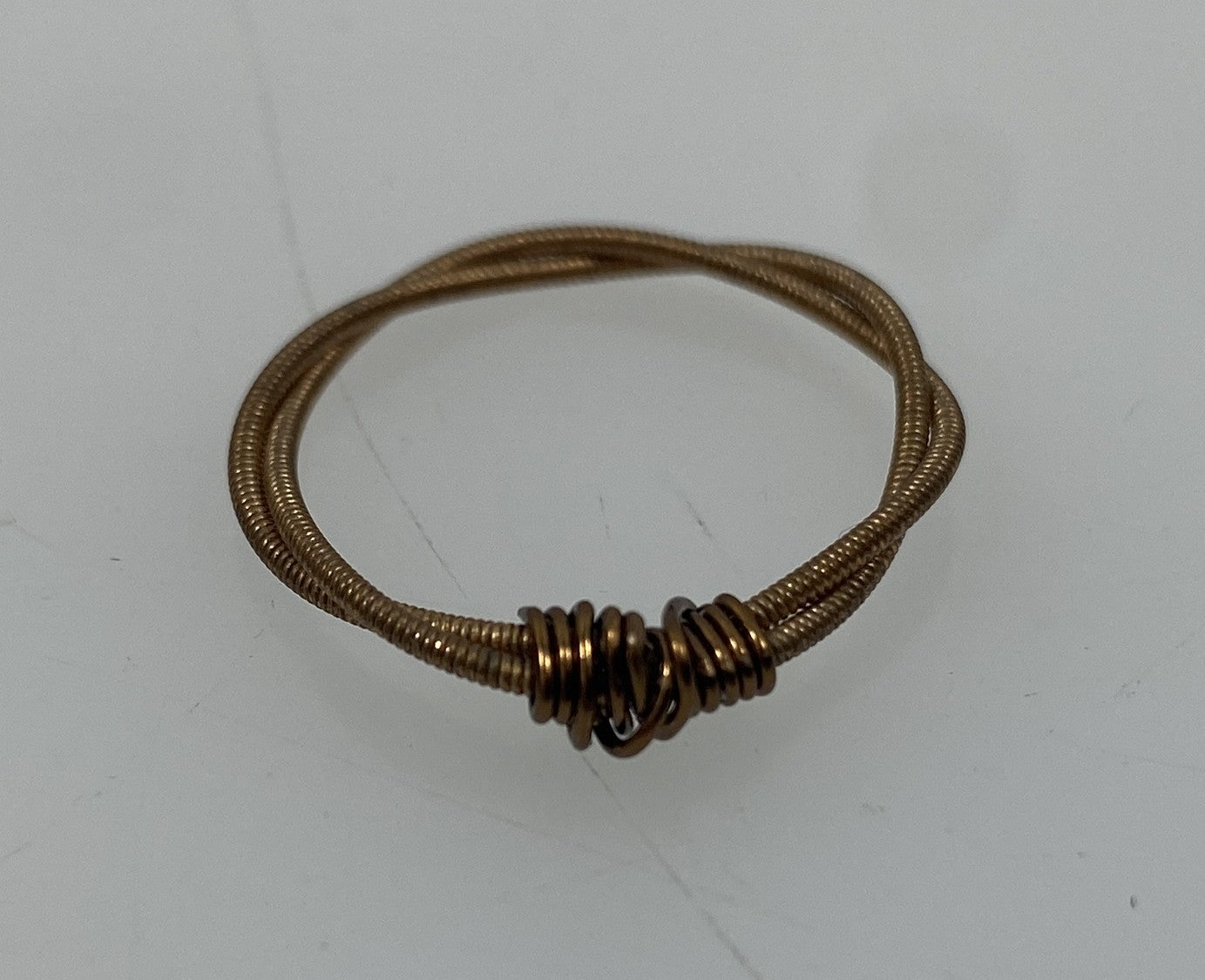 Restrung Bronze and Brown Spring Wire Ring