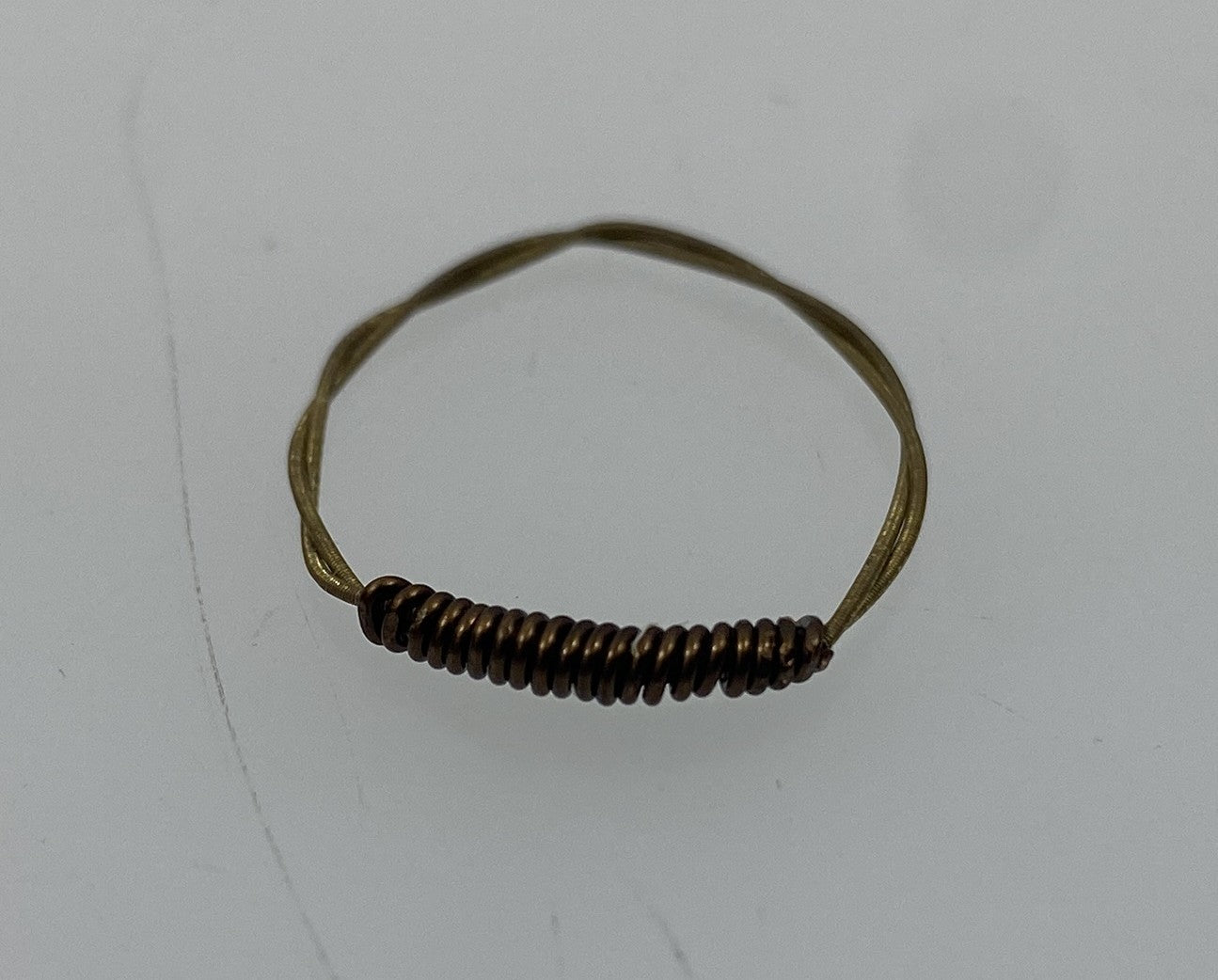 Restrung Bronze and Brown Wire Ring
