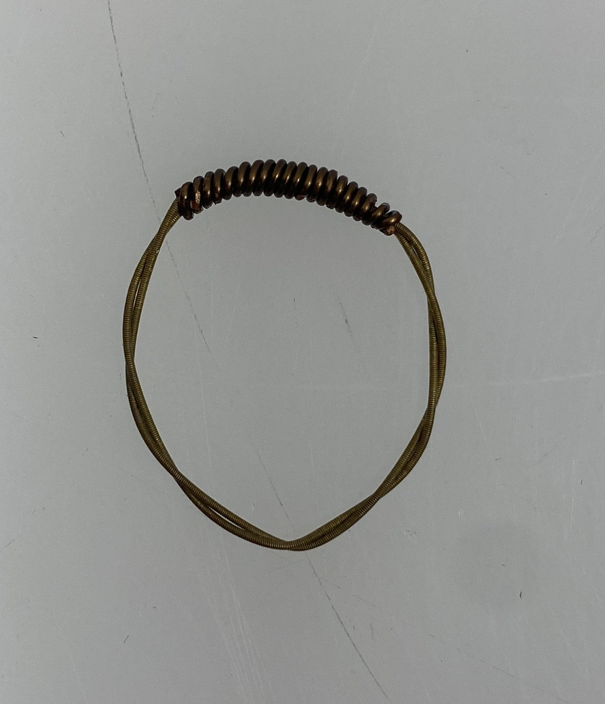 Restrung Bronze and Brown Wire Ring