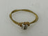 Restrung Gold and Brass Spring Wire Wrapped Bead Ring