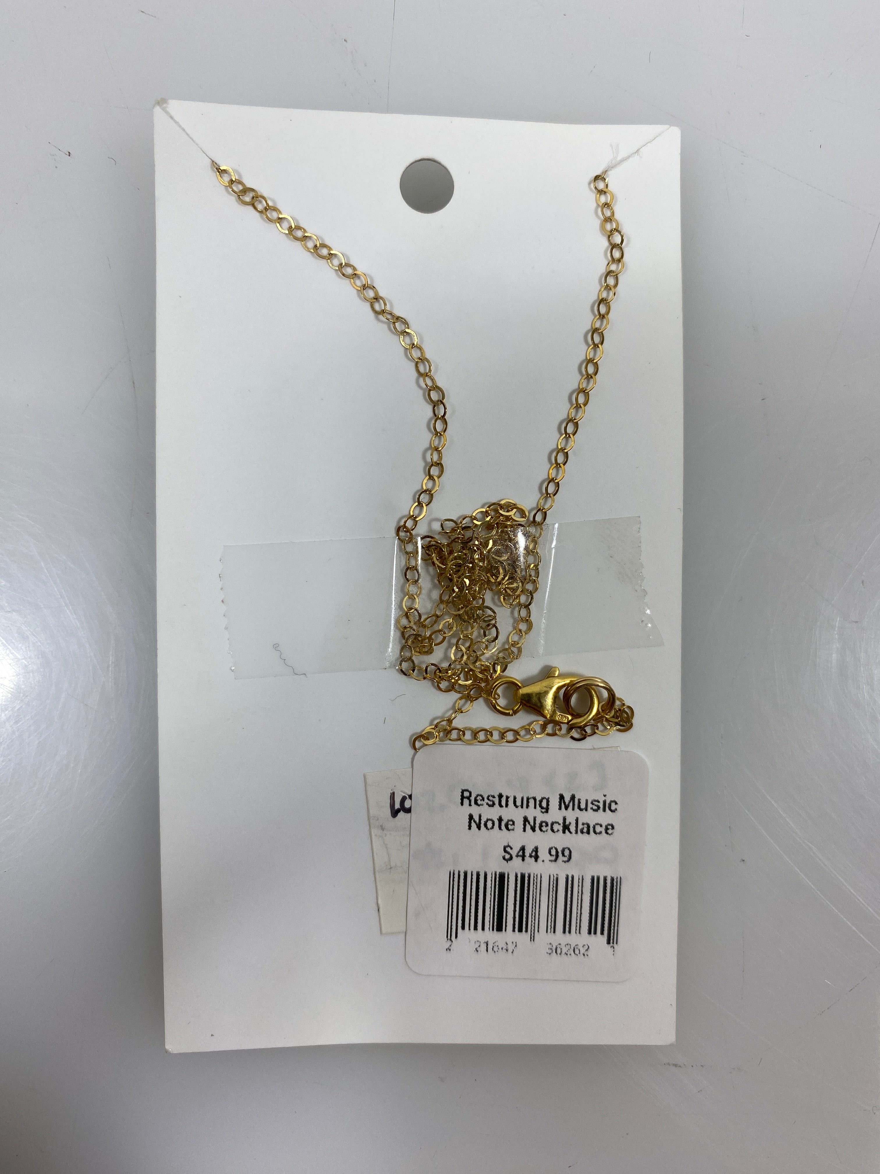 Restrung Gold Music Note Necklace