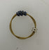 Restrung Metallic Blue and Brass Spring Wire Bead Ring
