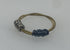 Restrung Metallic Blue and Brass Spring Wire Beaded Ring