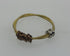 Restrung Metallic Brown and Gold Spring Wire Bead Ring