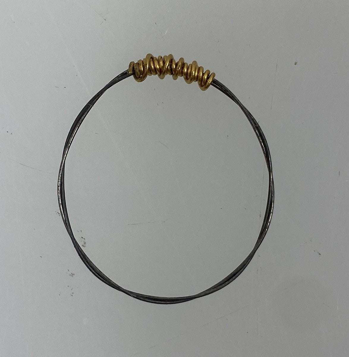Restrung Metallic Gold and Silver Wire Ring