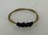 Restrung Navy Blue and Brass Spring Wire Ring