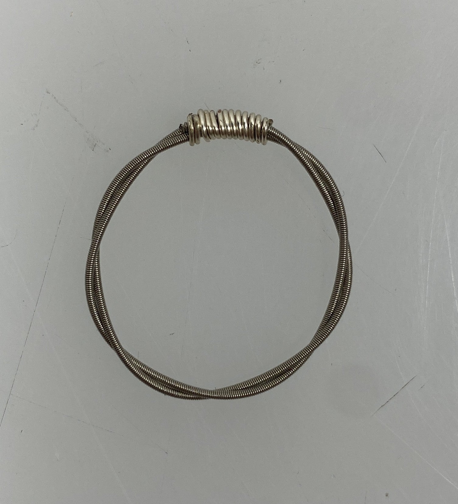 Restrung Silver Spring Wire Ring