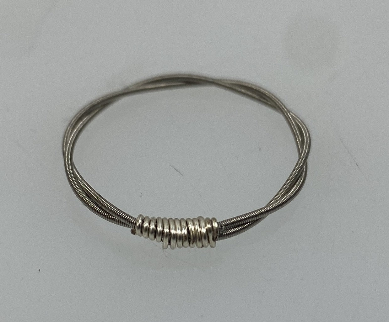 Restrung Silver Spring Wire Ring