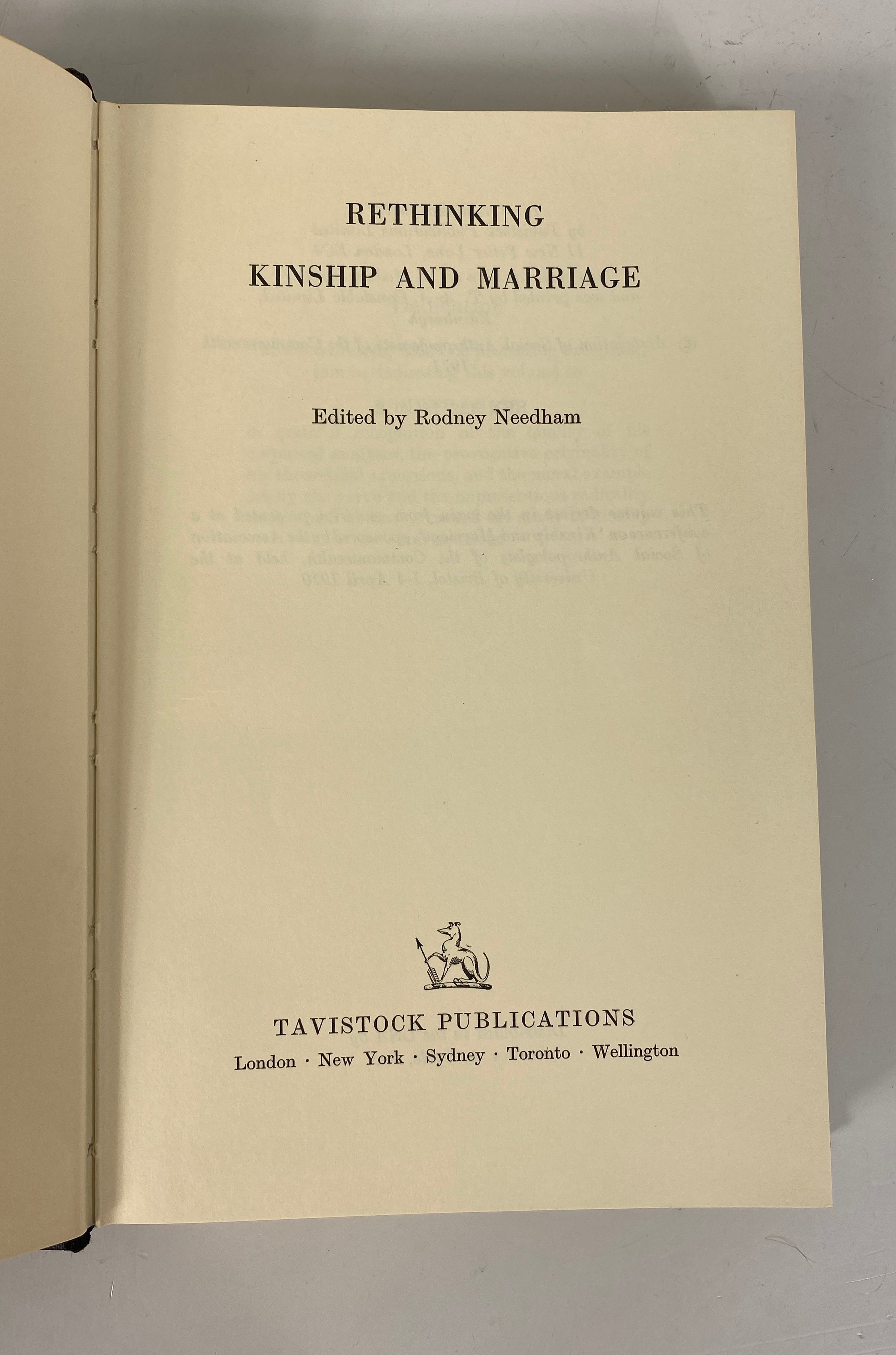 Rethinking Kinship and Marriage Rodney Needham 1971 HC DJ