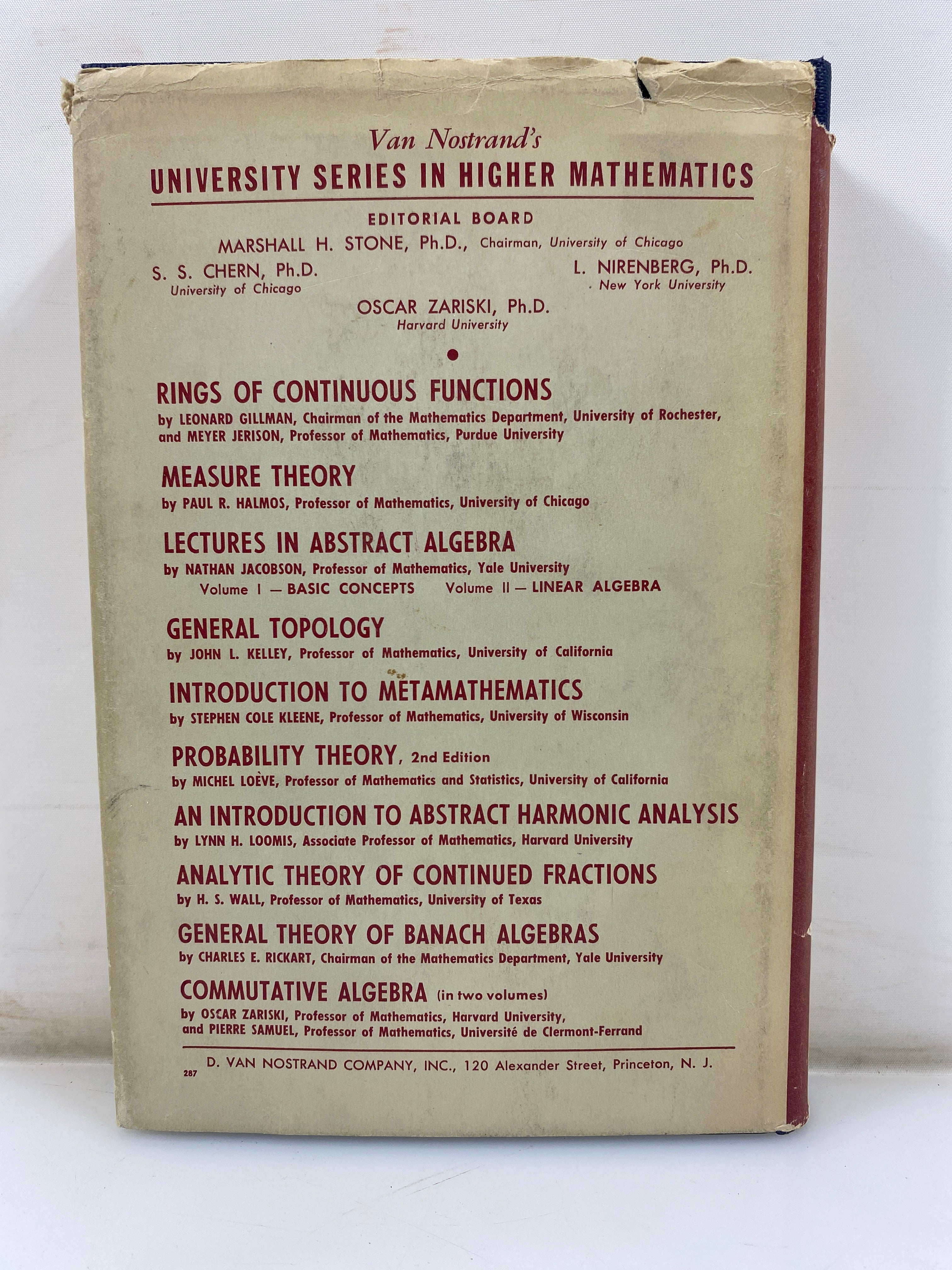 Rings of Continuous Functions by Gillman/Jerison 1960 HCDJ