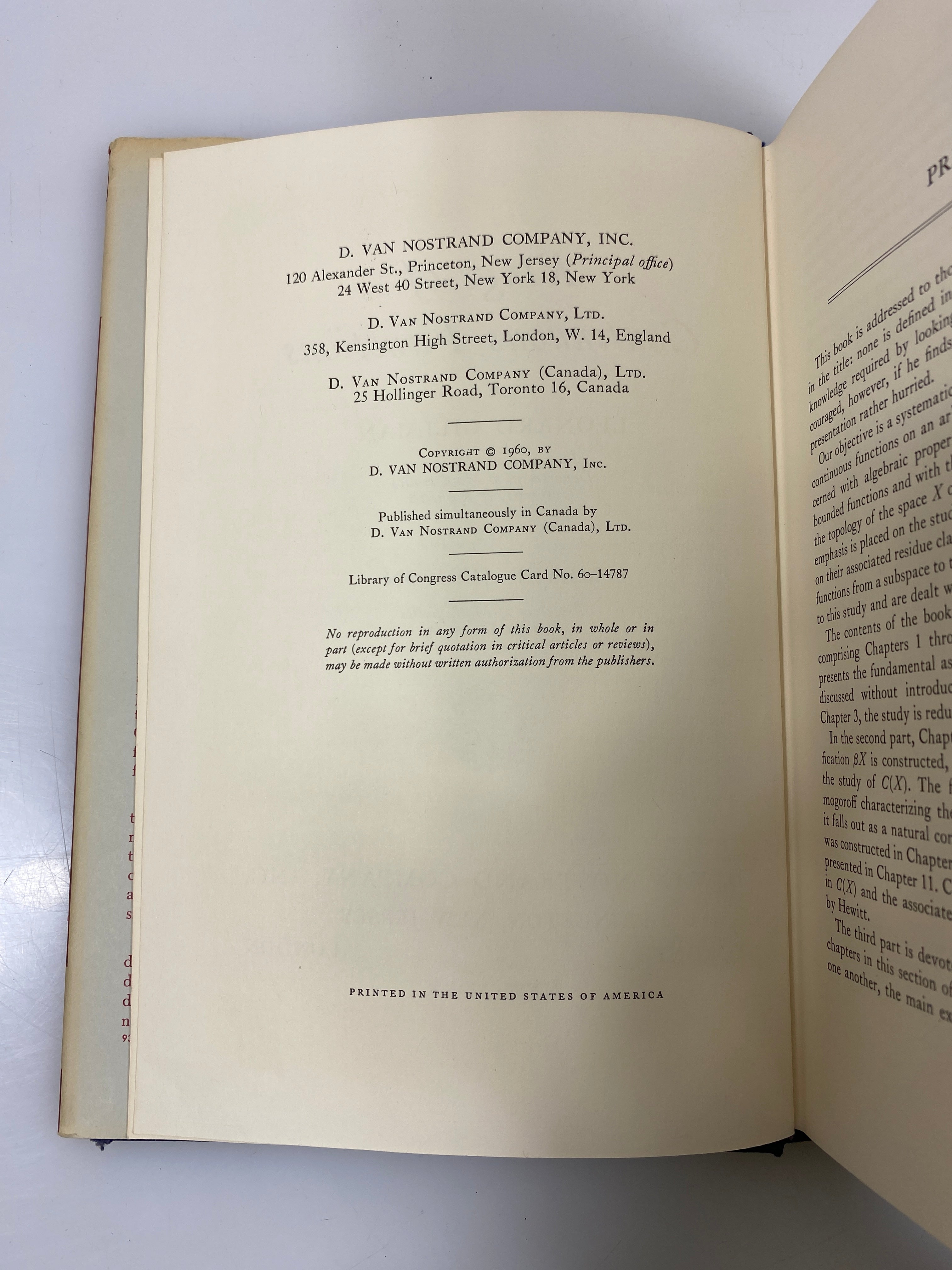 Rings of Continuous Functions by Gillman/Jerison 1960 HCDJ