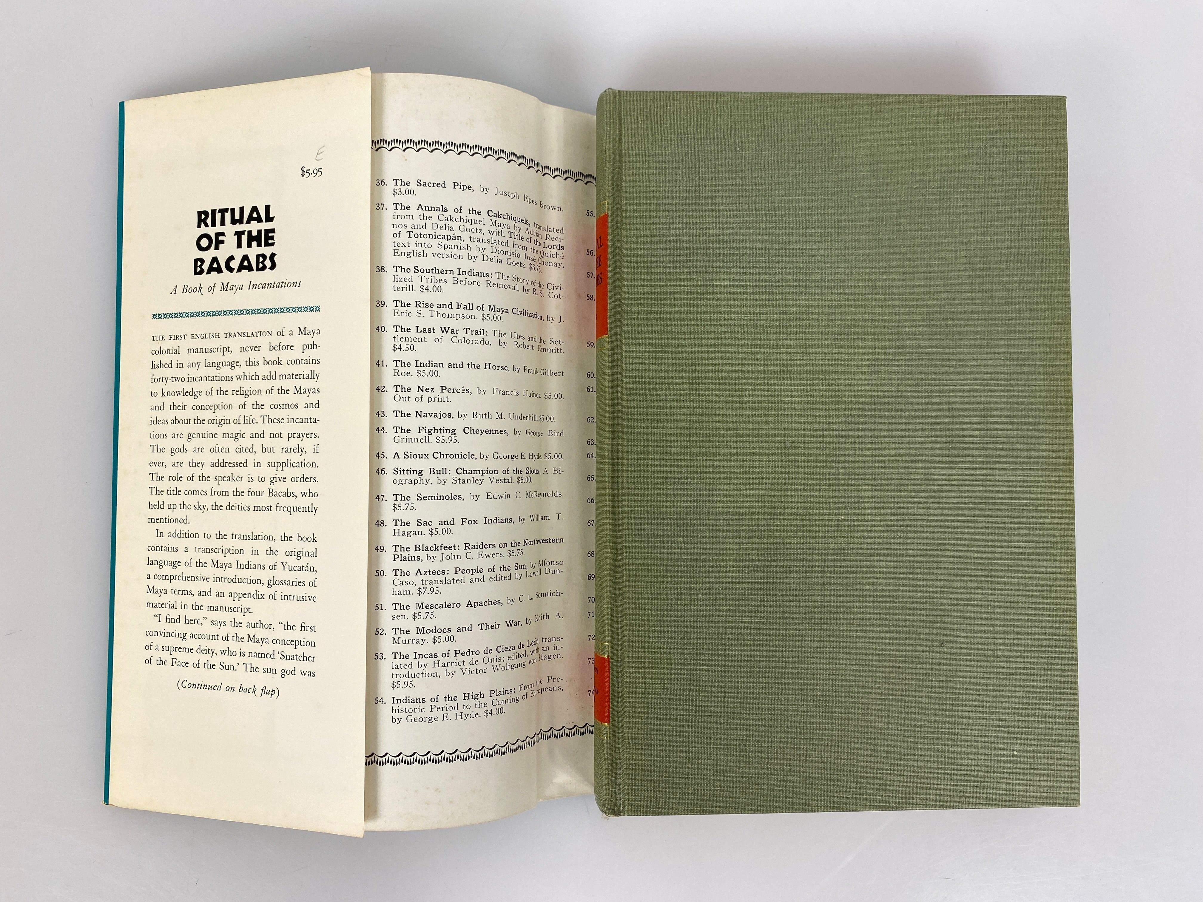 Ritual of the Bacabs by  Ralph L. Roys 1965 First Edition HC DJ