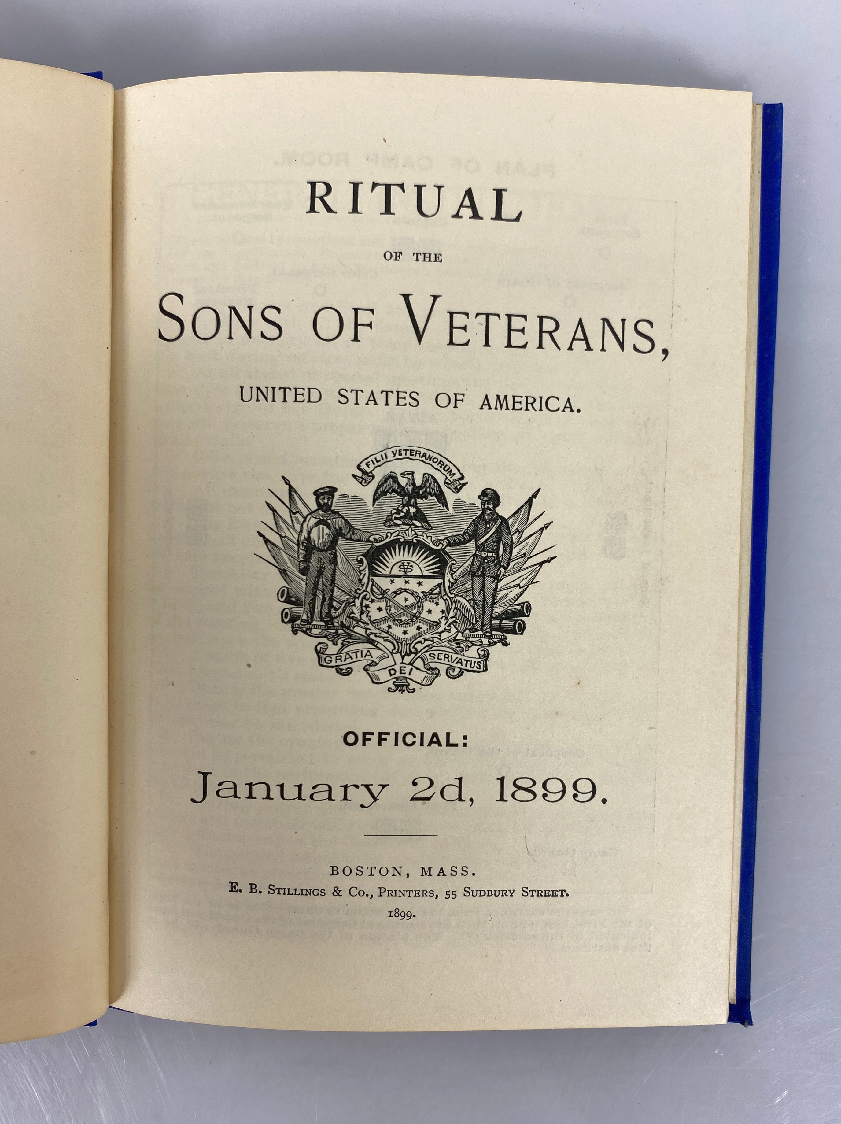 Ritual of the Sons of Veterans USA 1899 E.B. Stillings & Co Antique HC