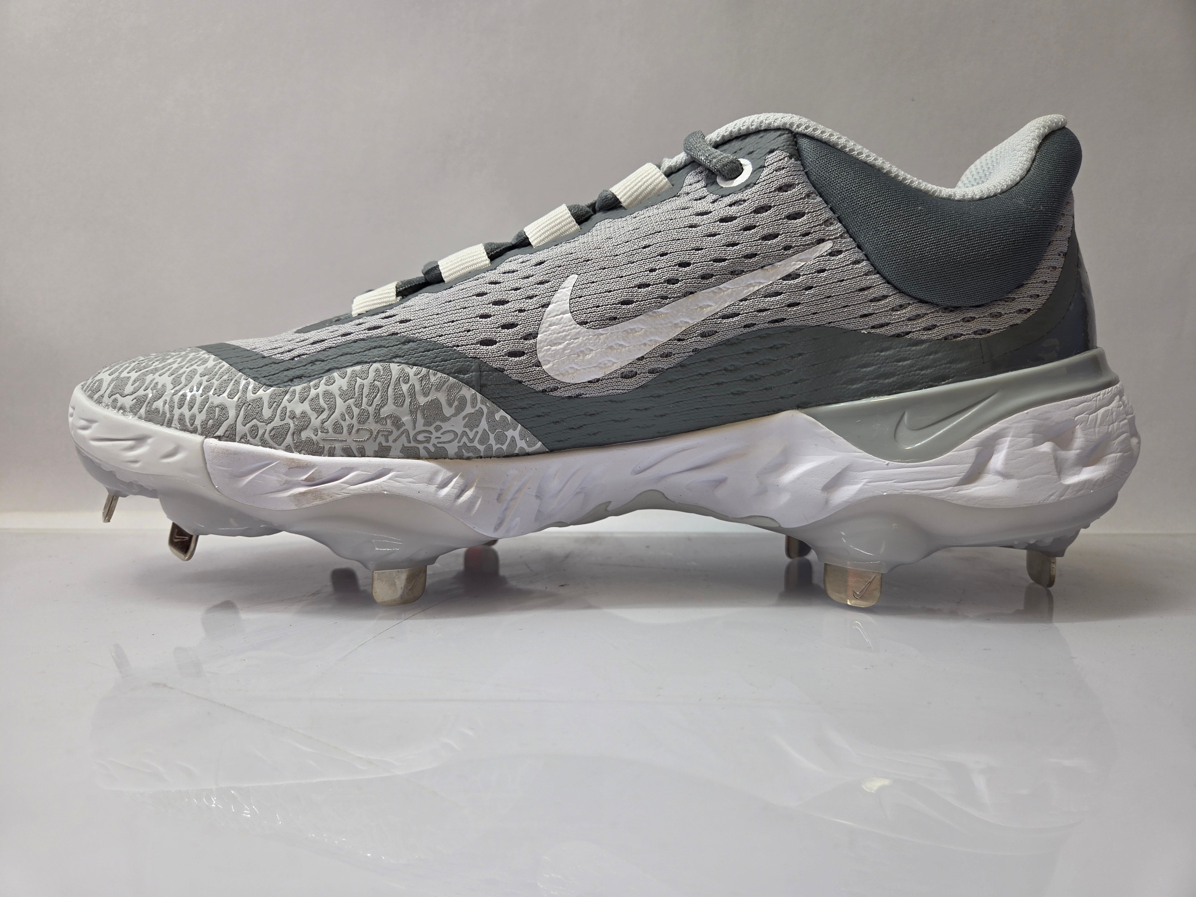 Nike Gray Alpha Hurache Elite 4 Low Baseball Cleats Men's Size 8