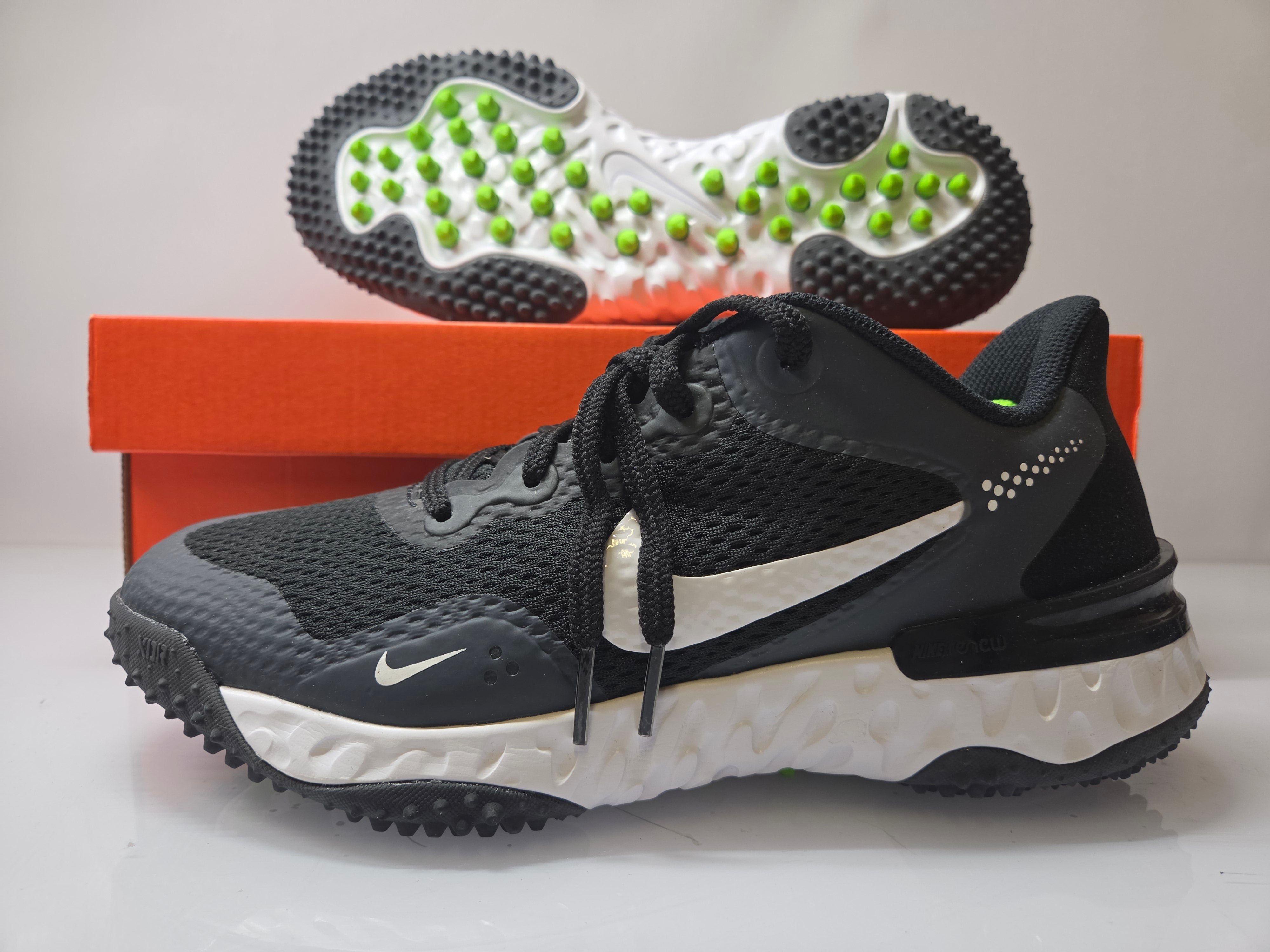 Nike Black Alpha Hurache Elite 3 Turf Baseball Shoes Men's Size 10