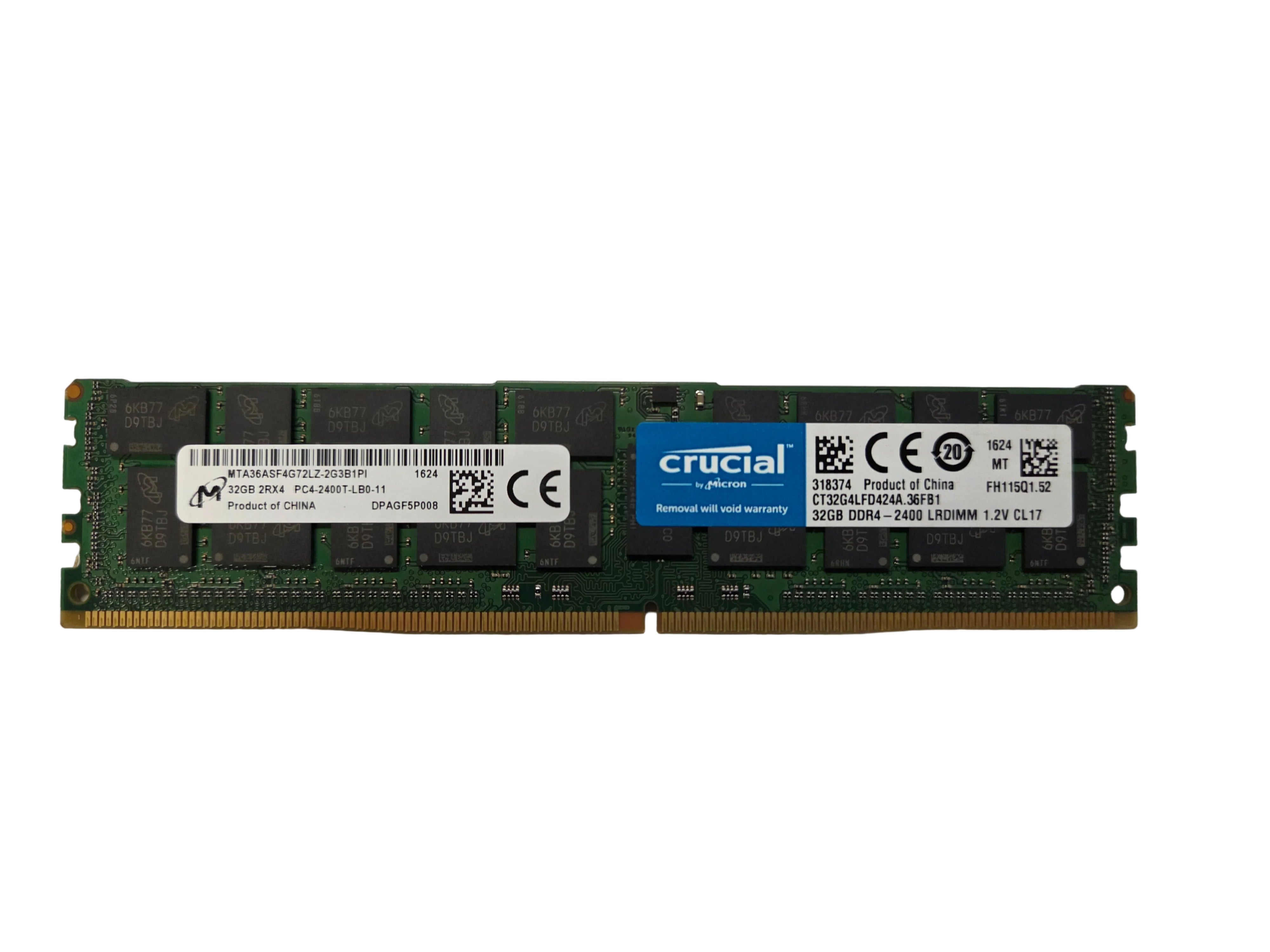 32GB 2Rx4 PC4-19200 DDR4-2400 ECC Registered Load Reduced RAM