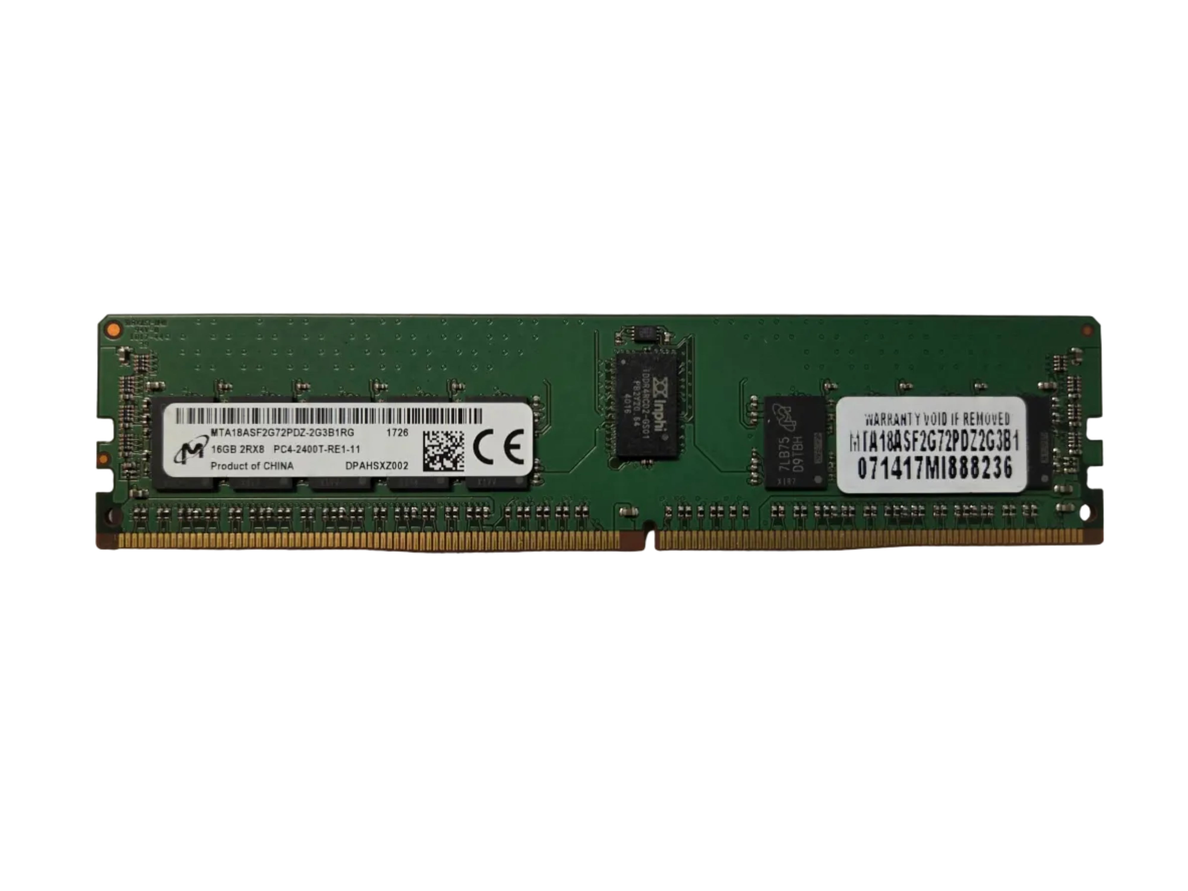 16GB 2Rx8 PC4-19200 DDR4-2400 ECC Registered RAM